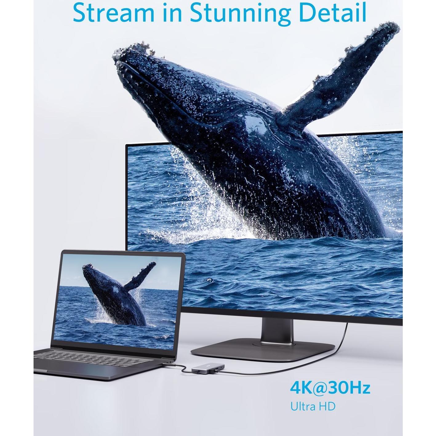 Hub USB-C Anker 7-en-1 HDMI 4K 100W para MacBook