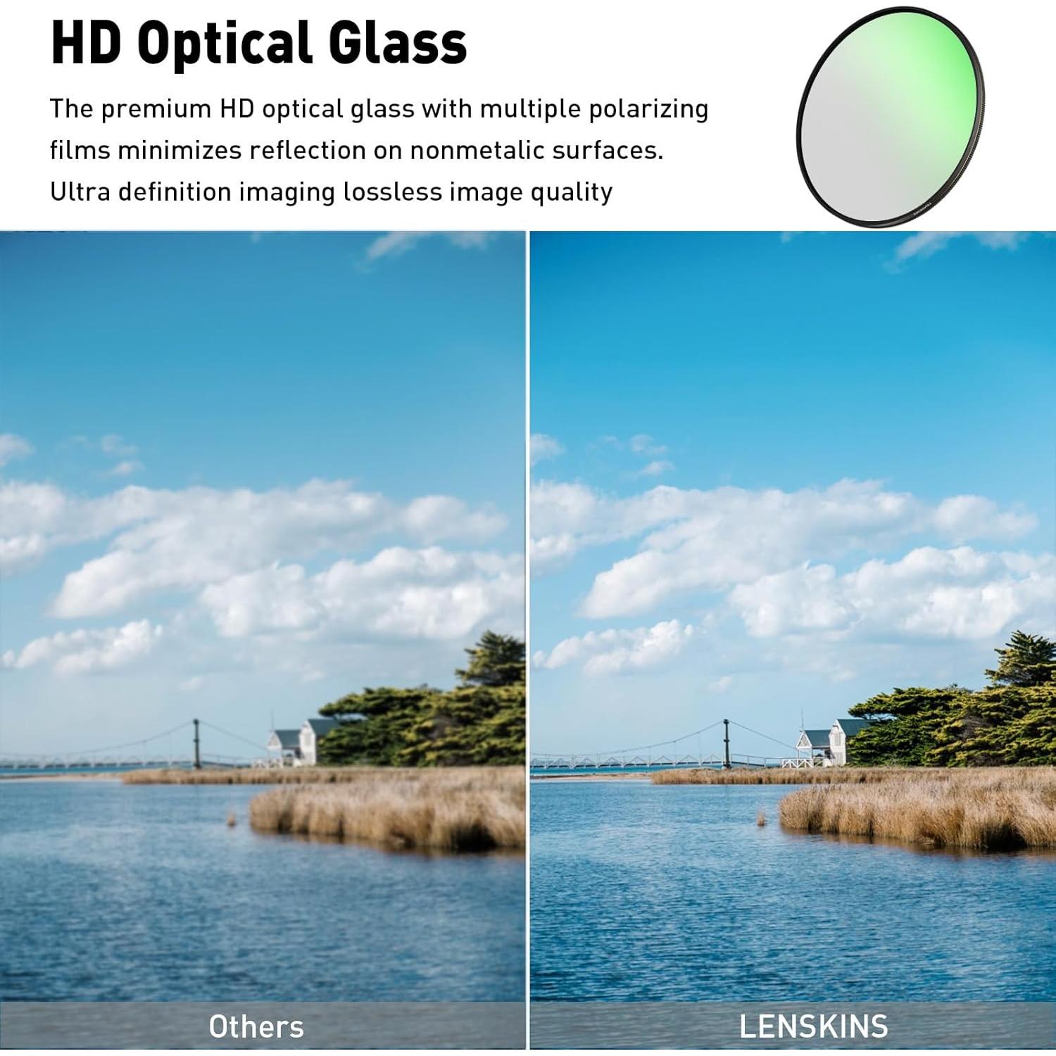 Filtro Polarizador Circular LENSKINS 77mm HD Anti-Reflejo
