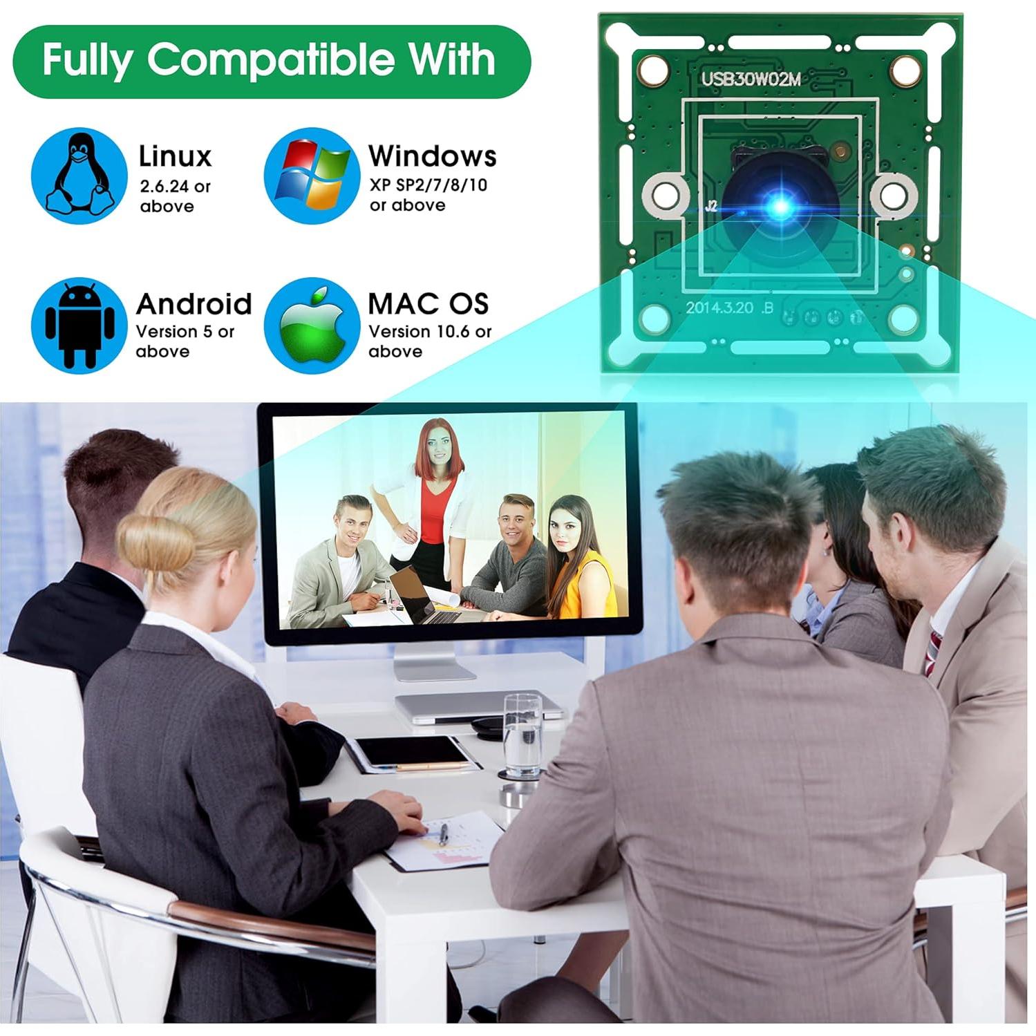 Cámara USB IFWATER 0.3MP Gran Angular 120° 60fps para Raspberry Pi