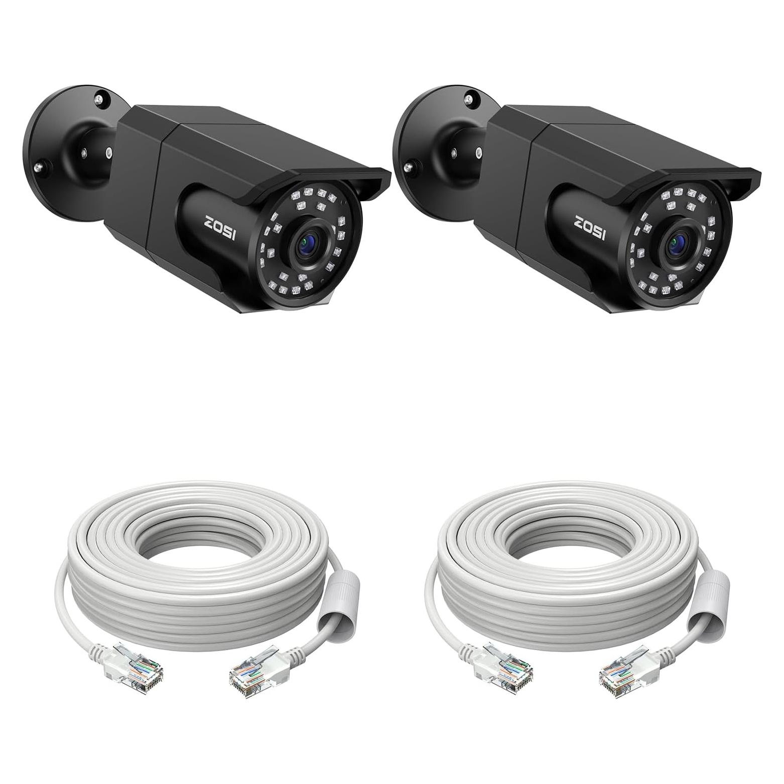 Cámara de Seguridad ZOSI 4K PoE IP Tipo Bala 2 Pack