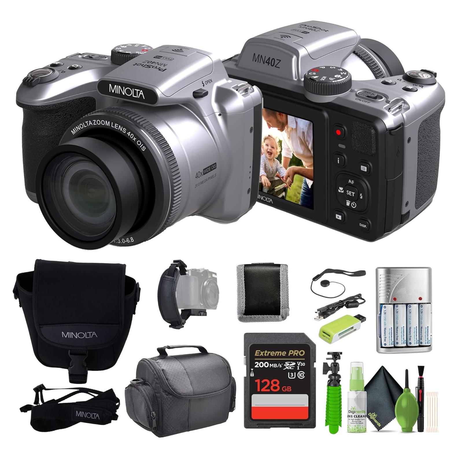 Cámara Digital Minolta MN40Z 20MP 40x Zoom Óptico Plata