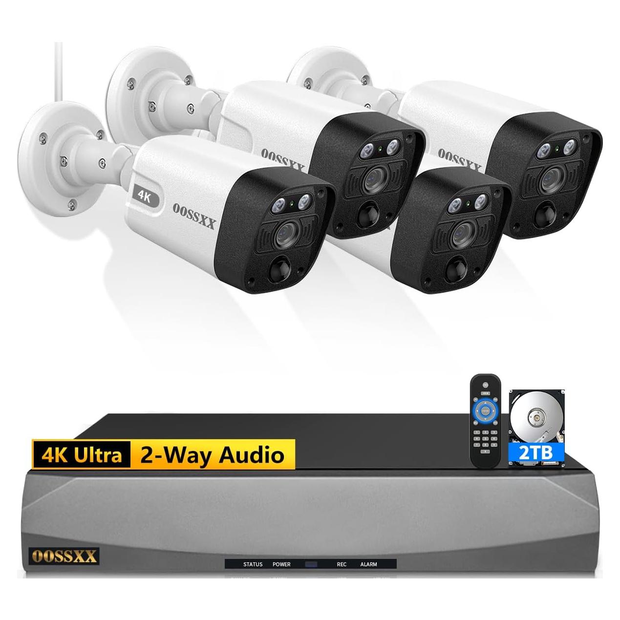 Cámara de Seguridad OOSSXX 4K 8MP con Audio Bidireccional