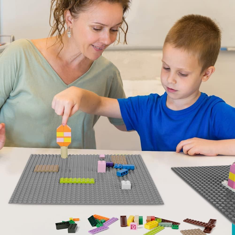 Lekebaby 2 Placas Base para Ladrillos 25,4 cm Gris