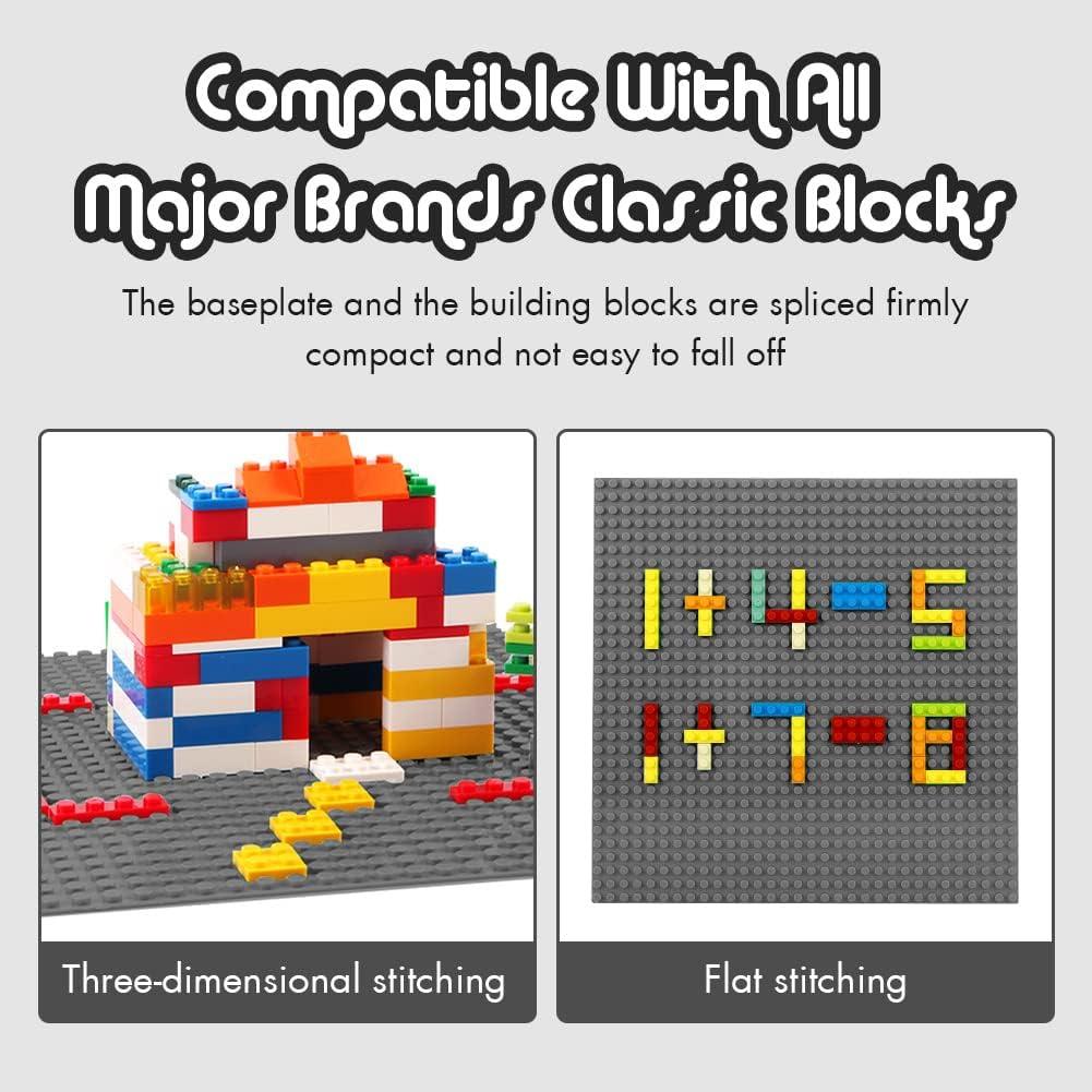 Lekebaby 2 Placas Base para Ladrillos 25,4 cm Gris