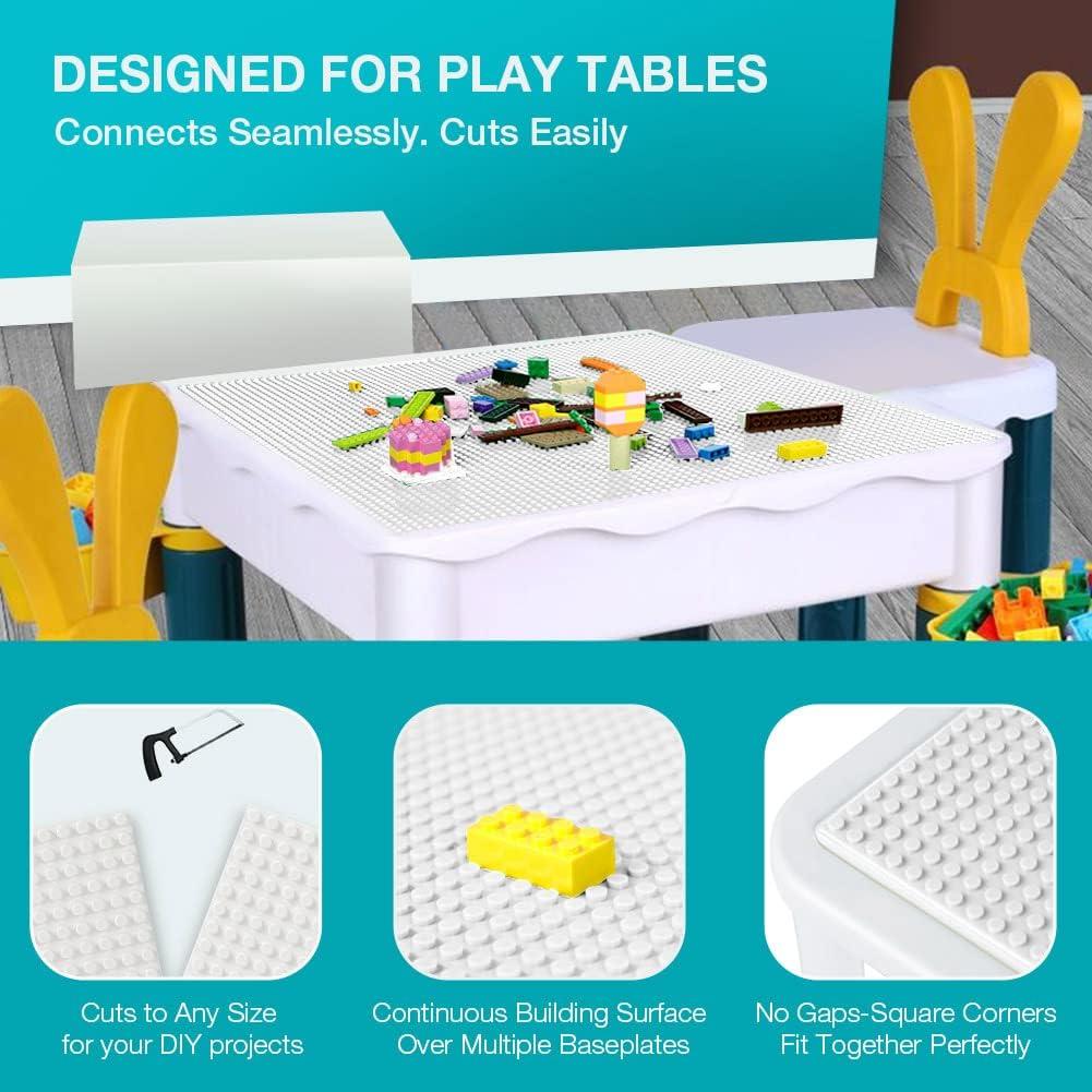 Lekebaby 2 Placas Base para Ladrillos 25,4 cm Blancas