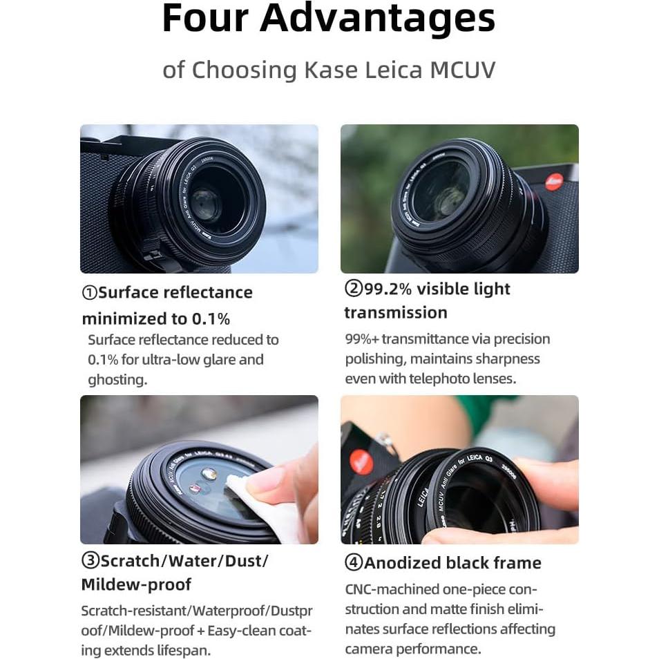 Filtro MCUV KASE 43mm atornillable de vidrio óptico