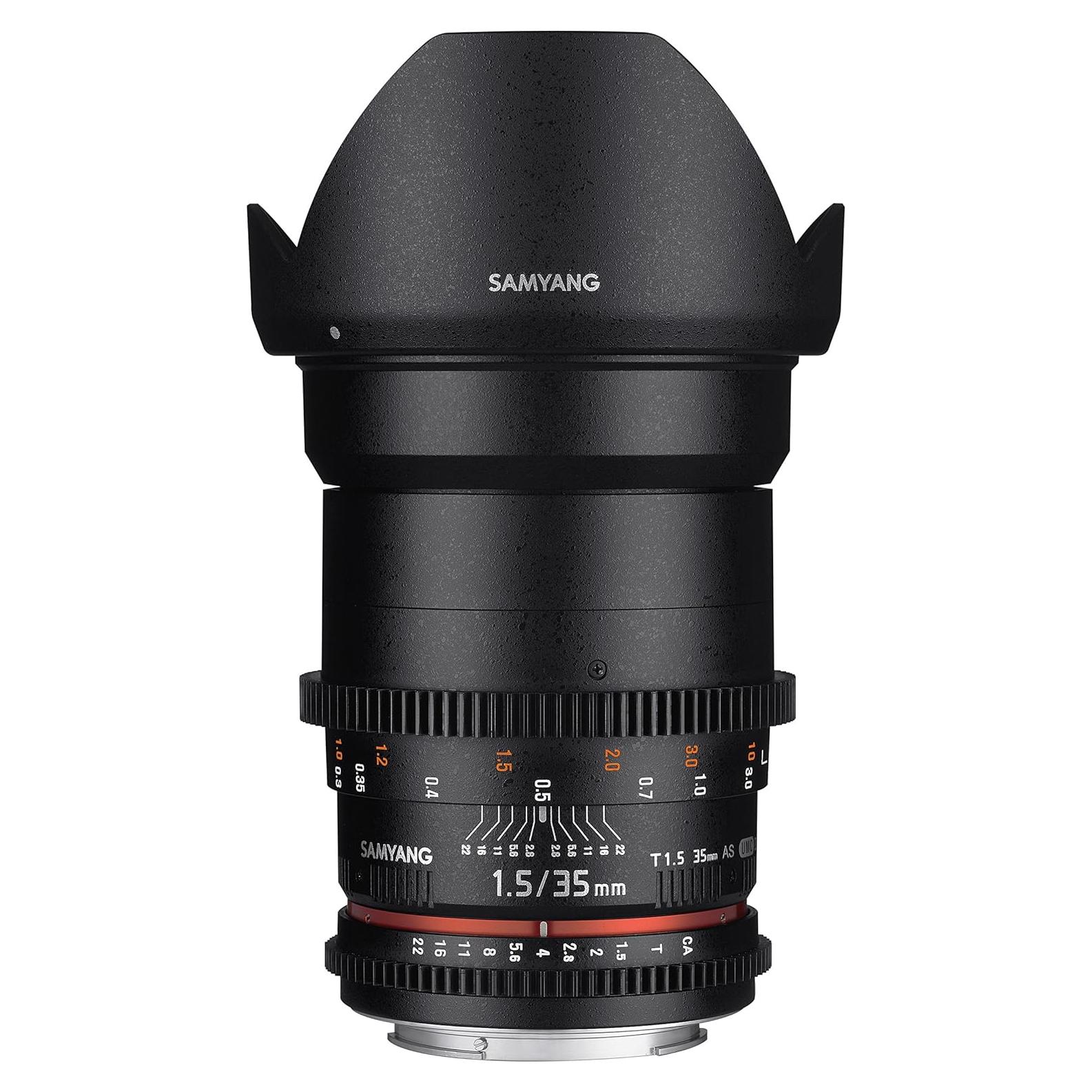 Lente Cine Gran Angular Samyang VDSLR II 35mm T1.5 para Nikon FX