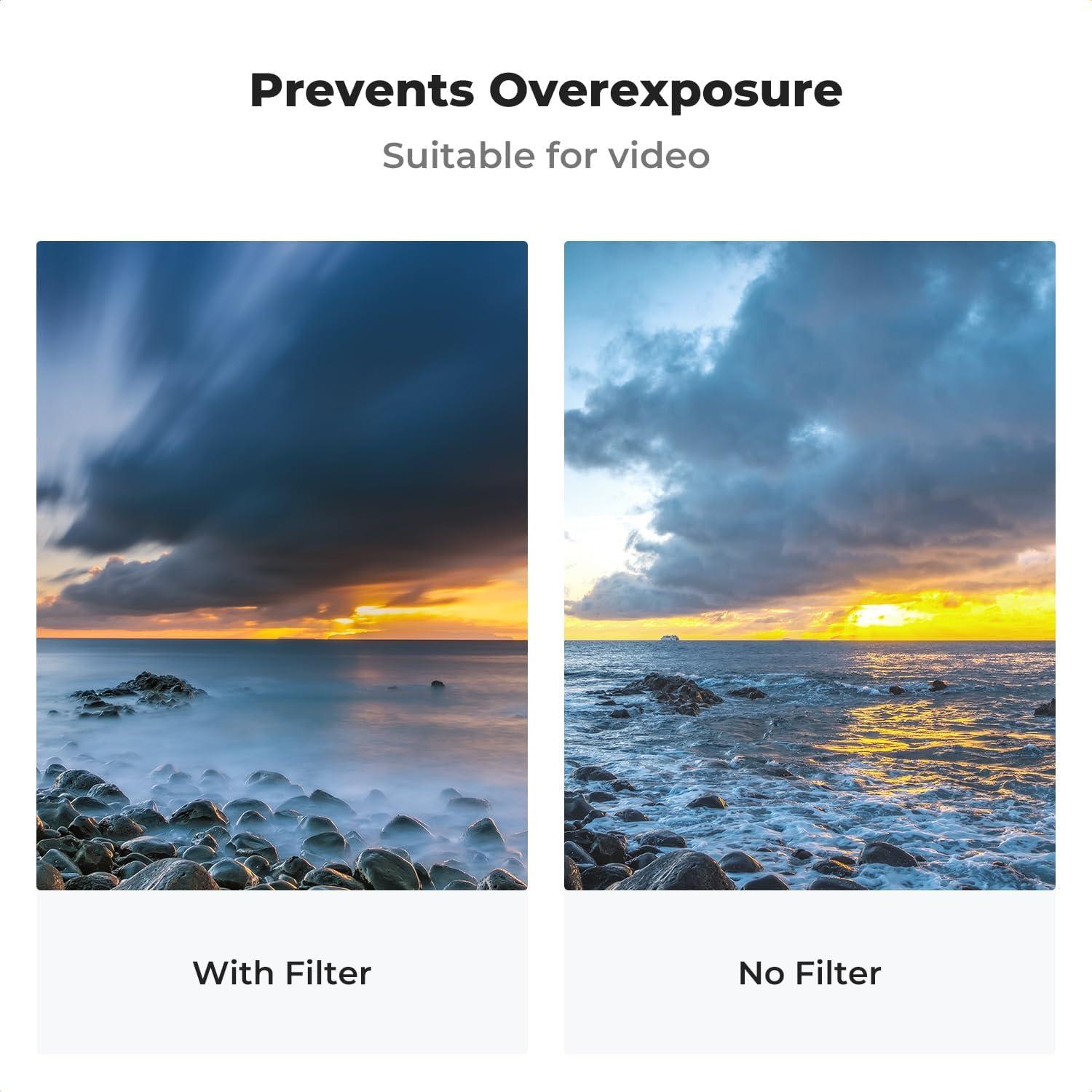 Filtro ND Variable K&F Concept 82mm Nano-X a Prueba de Agua