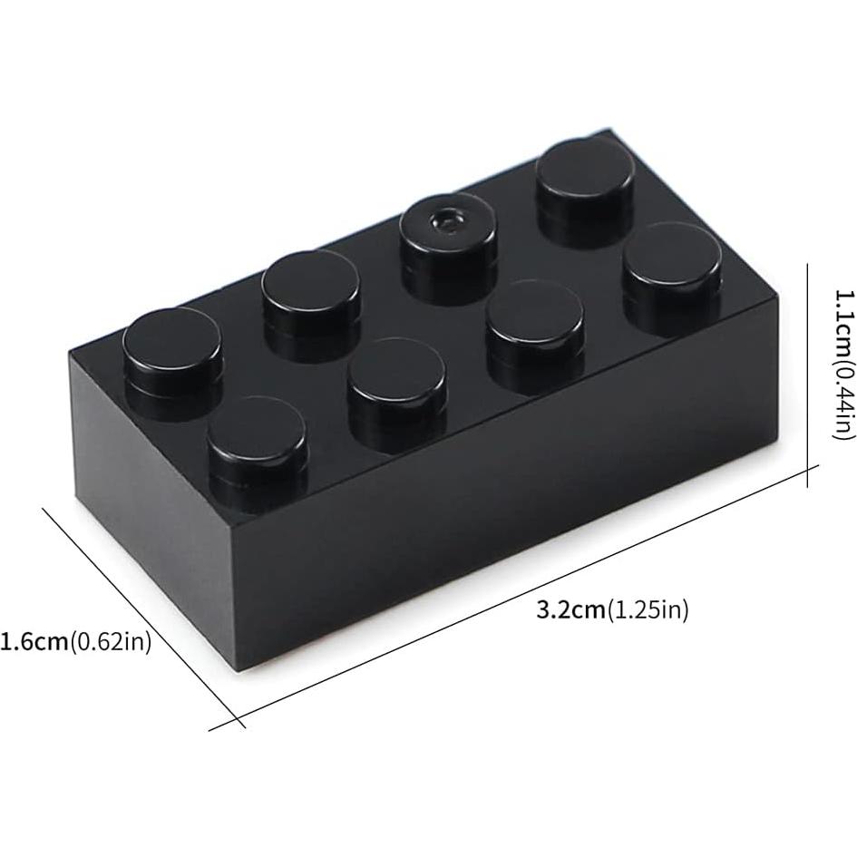 Bloques de Construcción Feleph 320 Piezas 2x4 Negros