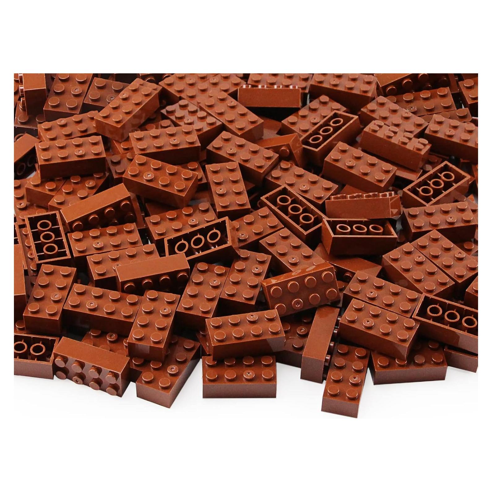 Ladrillos 2x4 Feleph 320 Piezas Color Marrón Rojizo