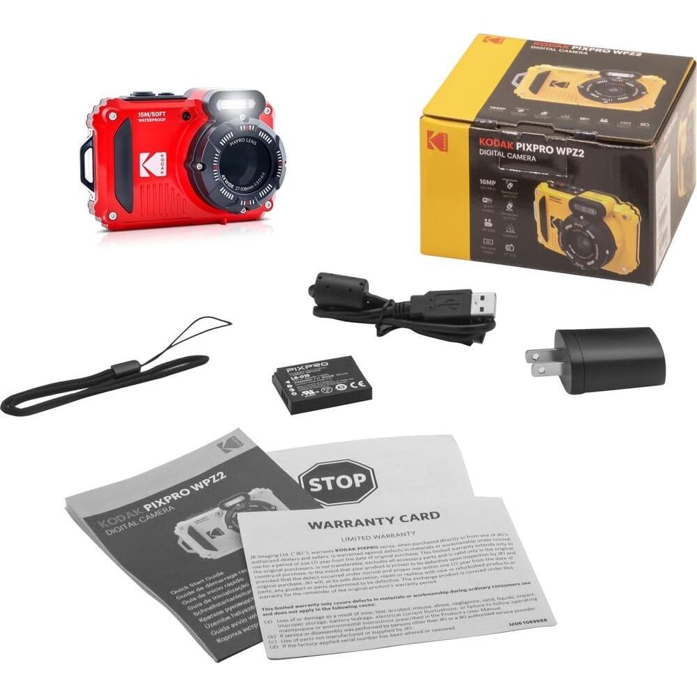 Cámara Digital Impermeable KODAK PIXPRO WPZ2 16.35MP Rojo