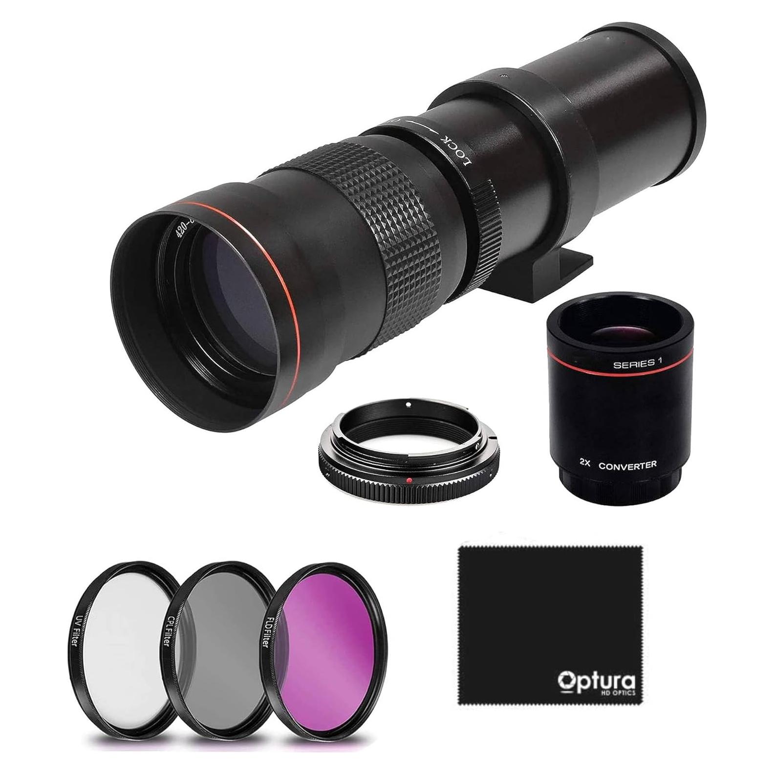 Teleobjetivo Manual HD 420-1600mm f/8.3 para Nikon DSLR