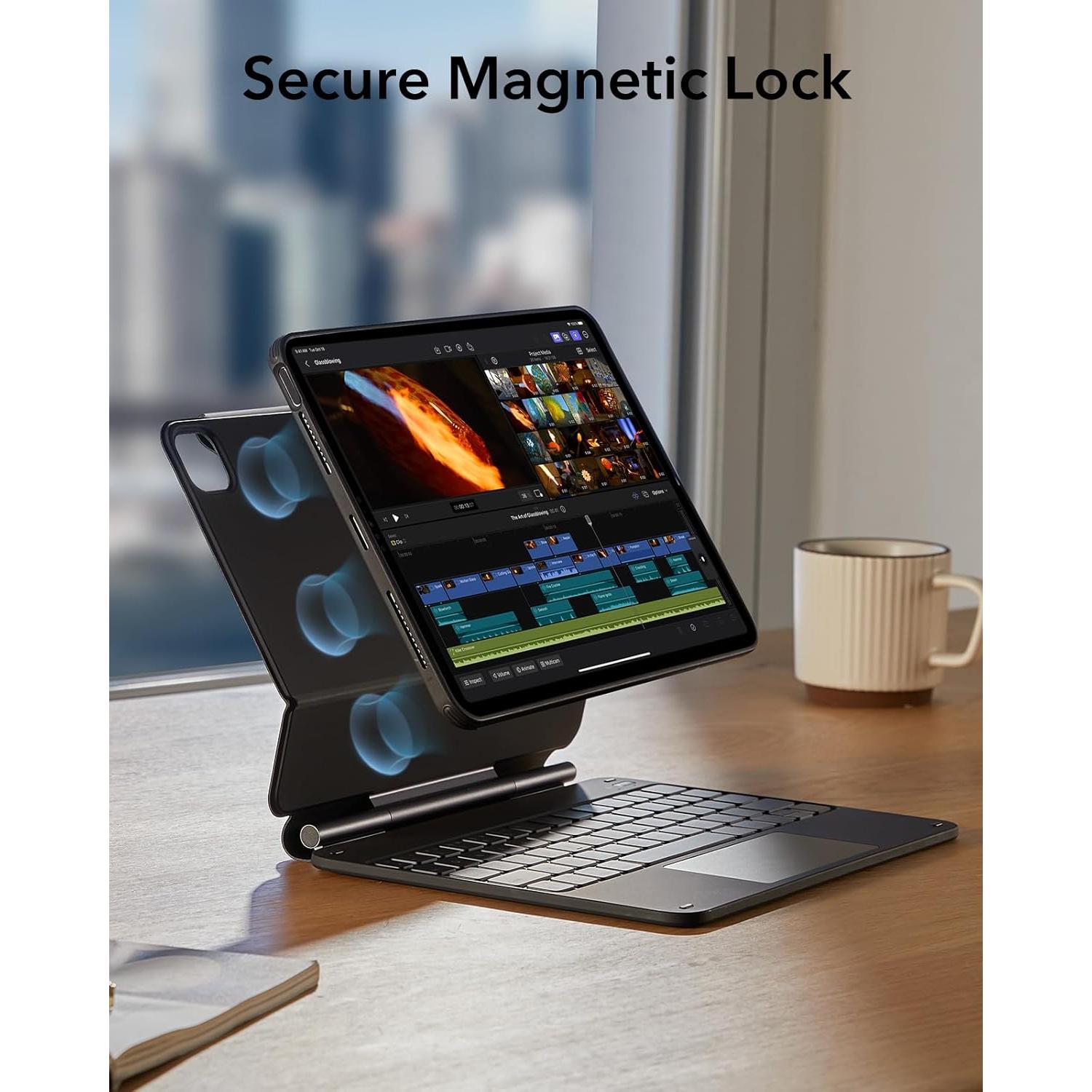 Funda ESR para iPad Air 11" con teclado magnético negro