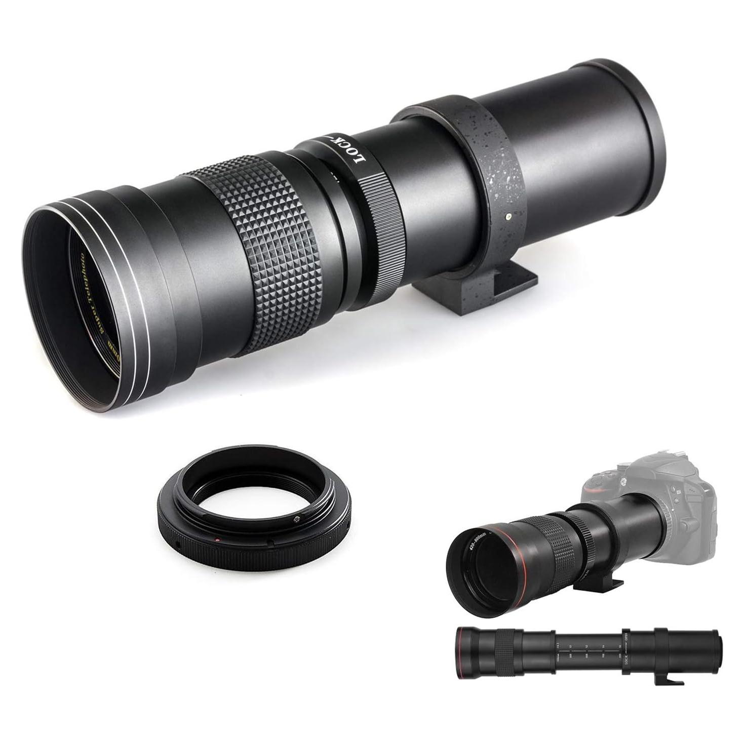 Lente Telefoto 420-800mm f/8-16 T-Mount para Canon DSLR