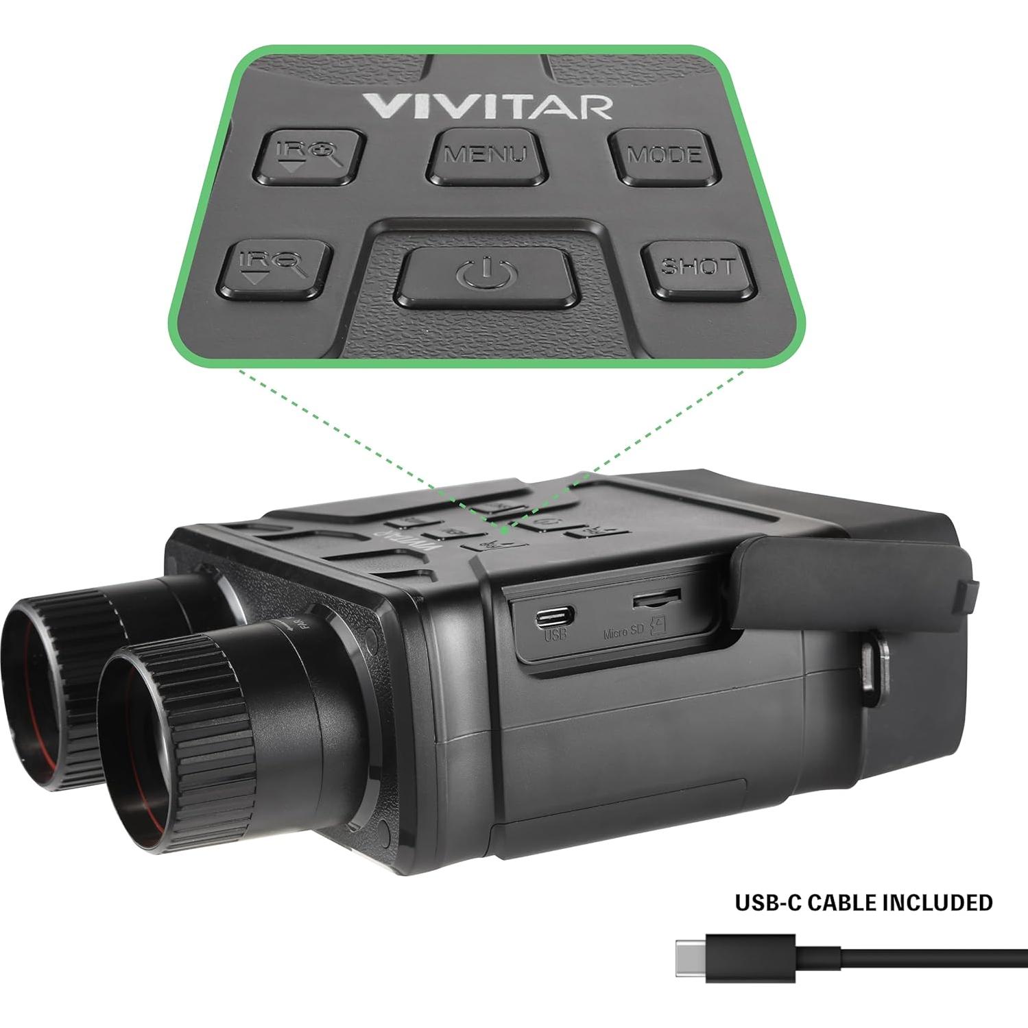 Cámara Binocular de Visión Nocturna VIVITAR 4x HD 16MP