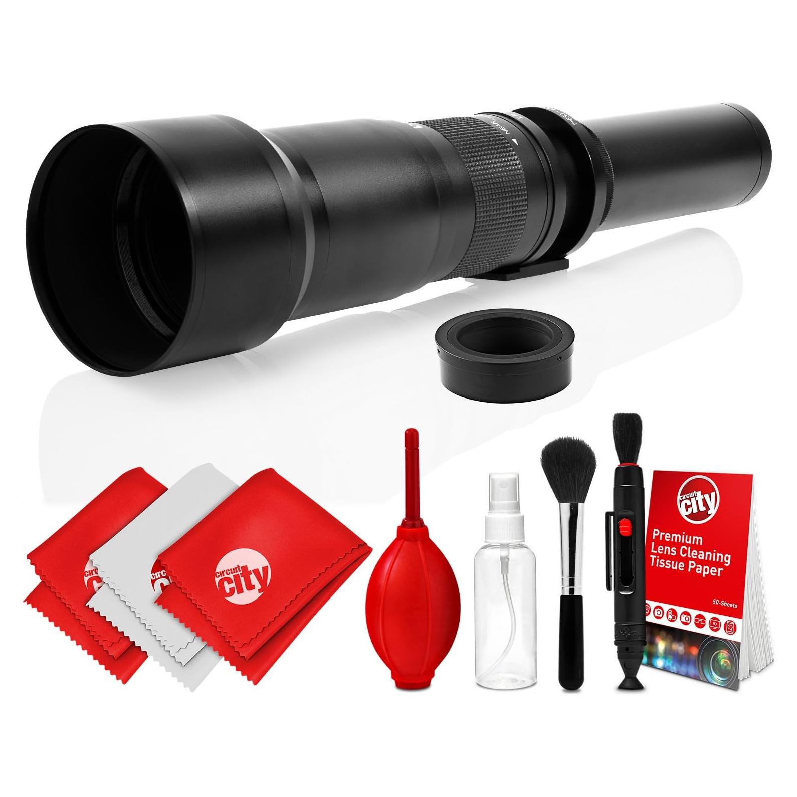 Lente Telefoto Opteka 650-1300mm para Cámaras Sony + Kit Limpieza