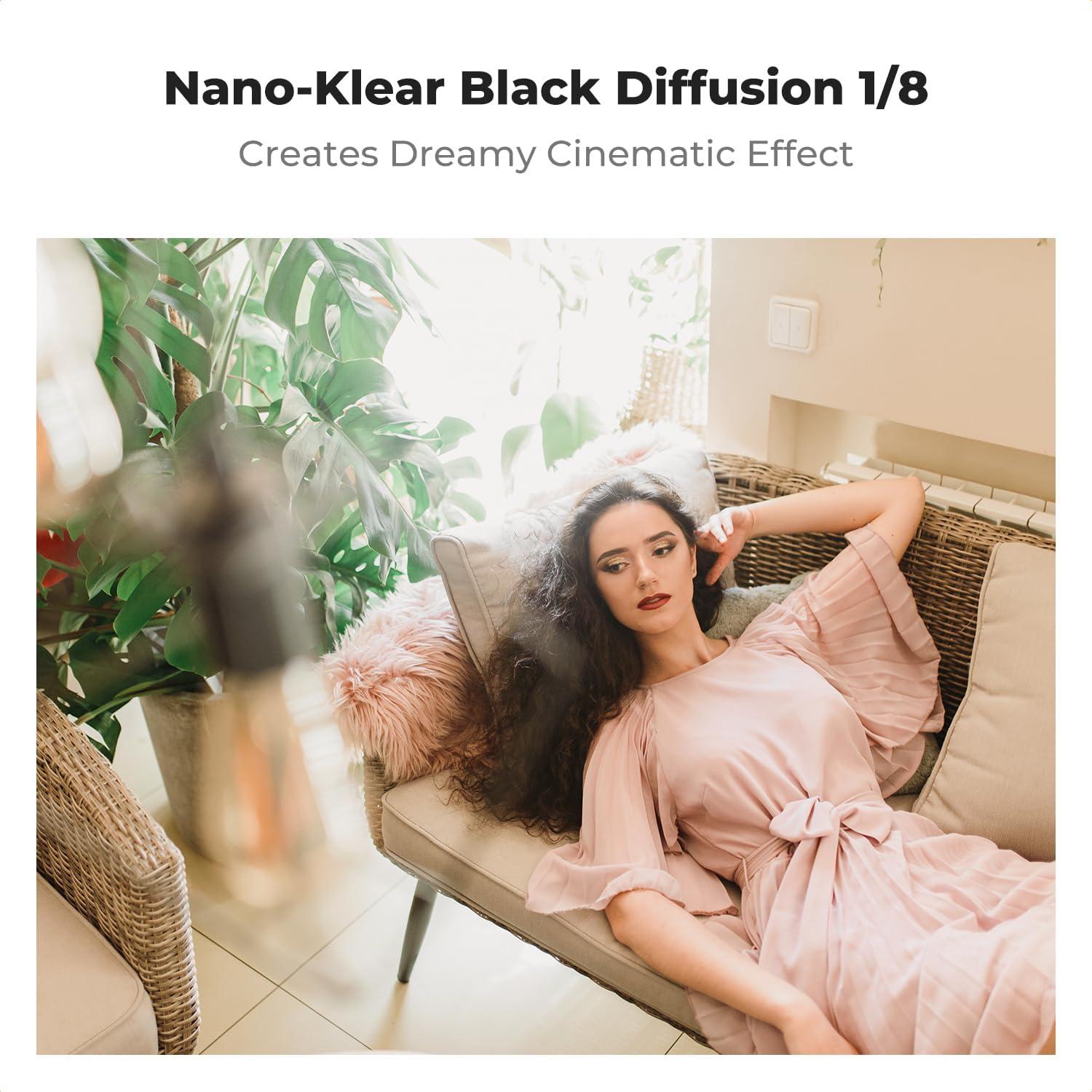 Filtro de Difusión Negra 1/8 K&F Concept 49mm para Fotografía