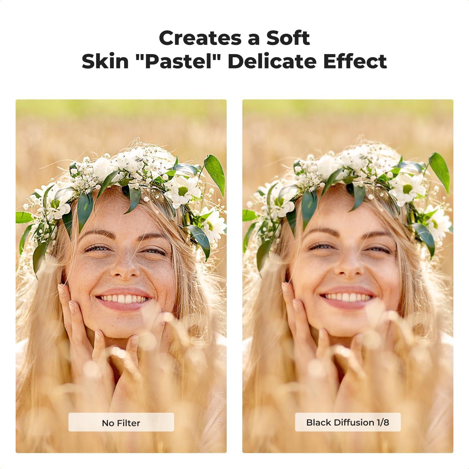 Filtro de Difusión Negra 1/8 K&F Concept 49mm para Fotografía