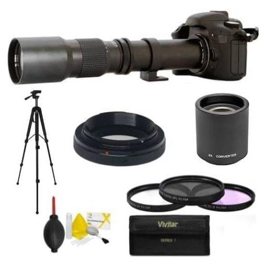 Lente Telefoto Manual 500mm/1000mm Optura HD para Pentax
