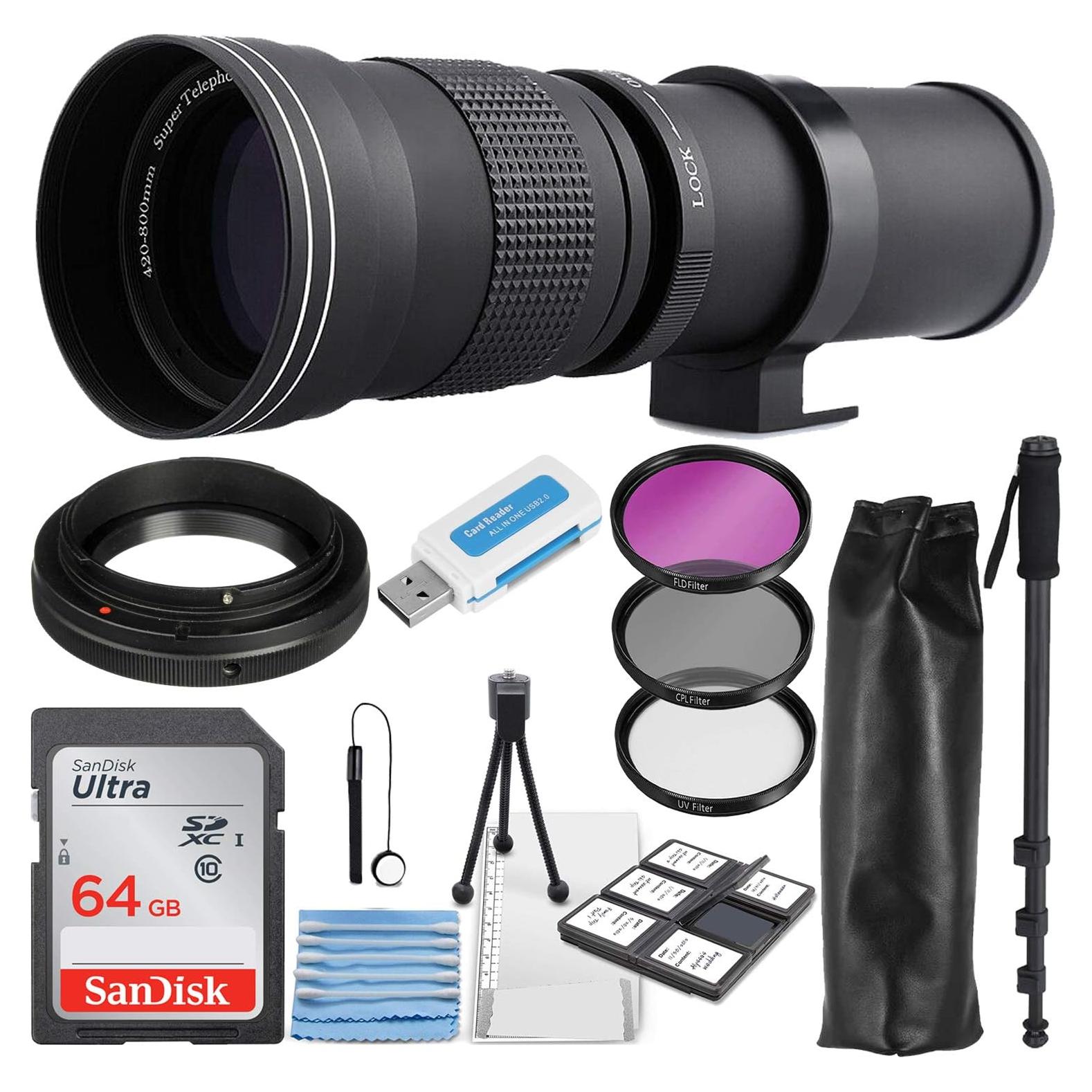 Lente Telefoto Manual 420-800mm f/8 Commander Optics Nikon F