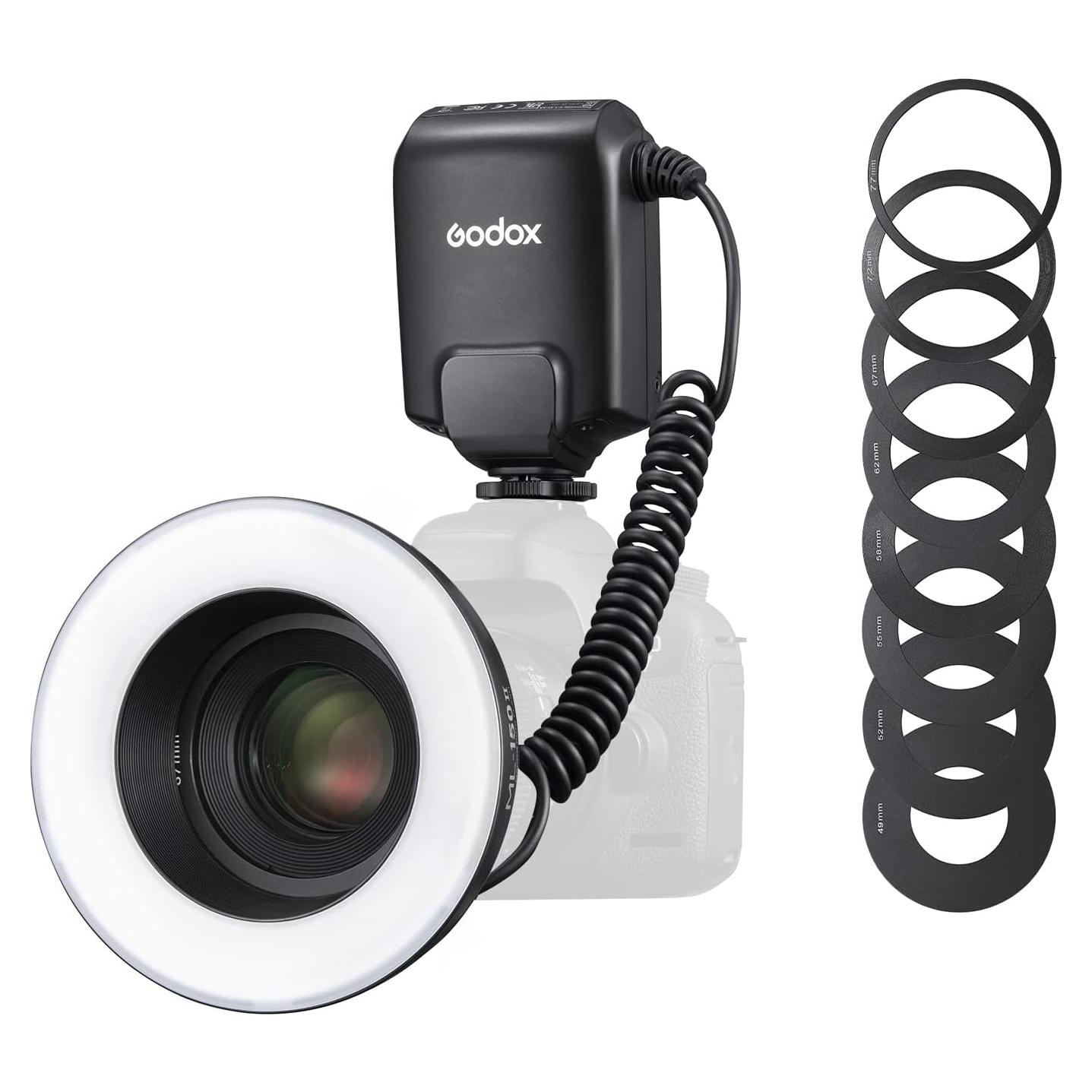 Flash Anular Macro Godox ML150II GN12 Luz 5800K-200K