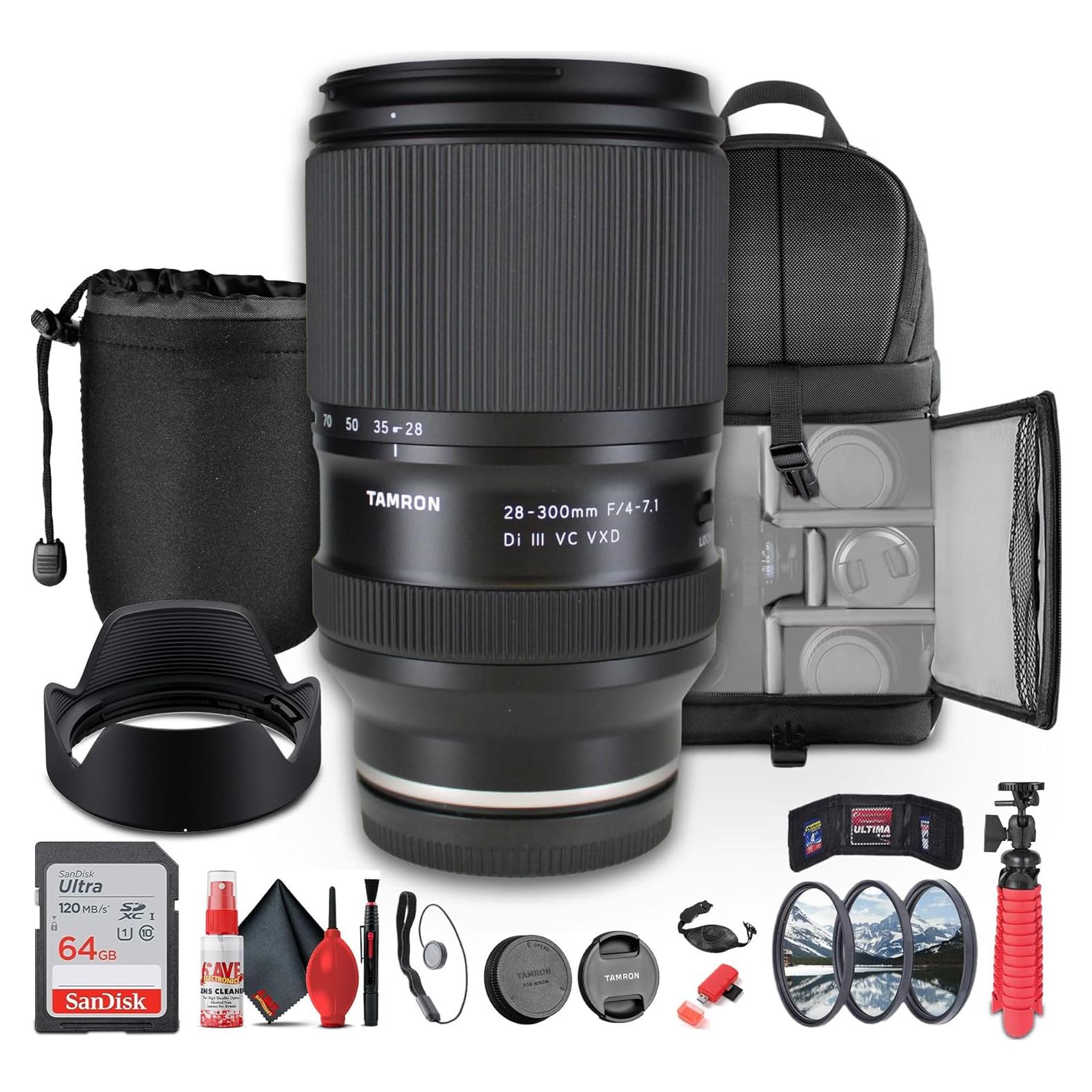 Lente Tamron 28-300mm f/4-7.1 Di III VC VXD para Sony E + Accesorios