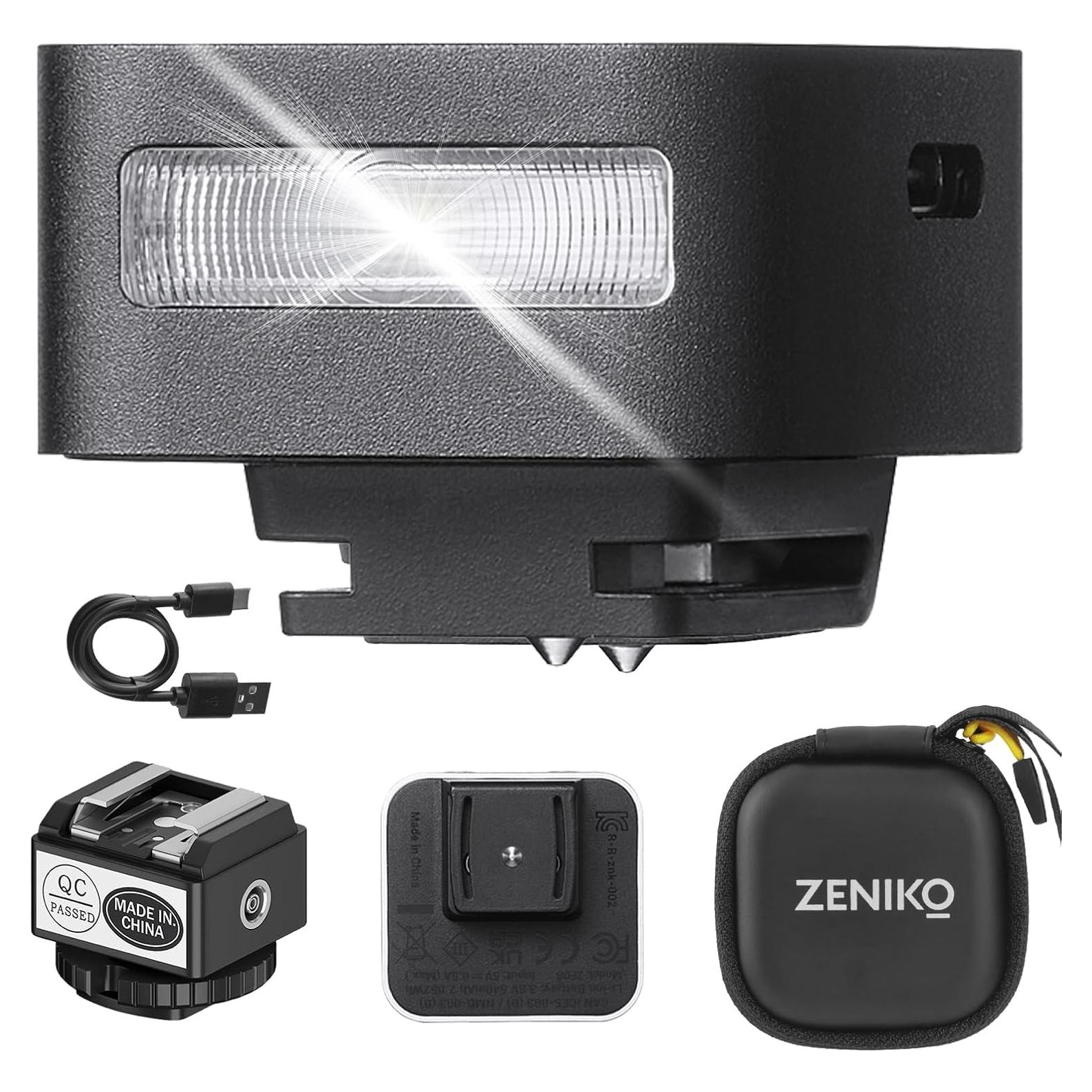 Flash Mini ZF08 ZENIKO para Cámara con Batería de Litio