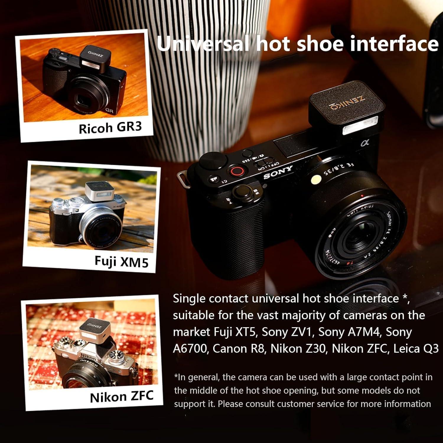 Flash Mini ZF08 ZENIKO para Cámara con Batería de Litio