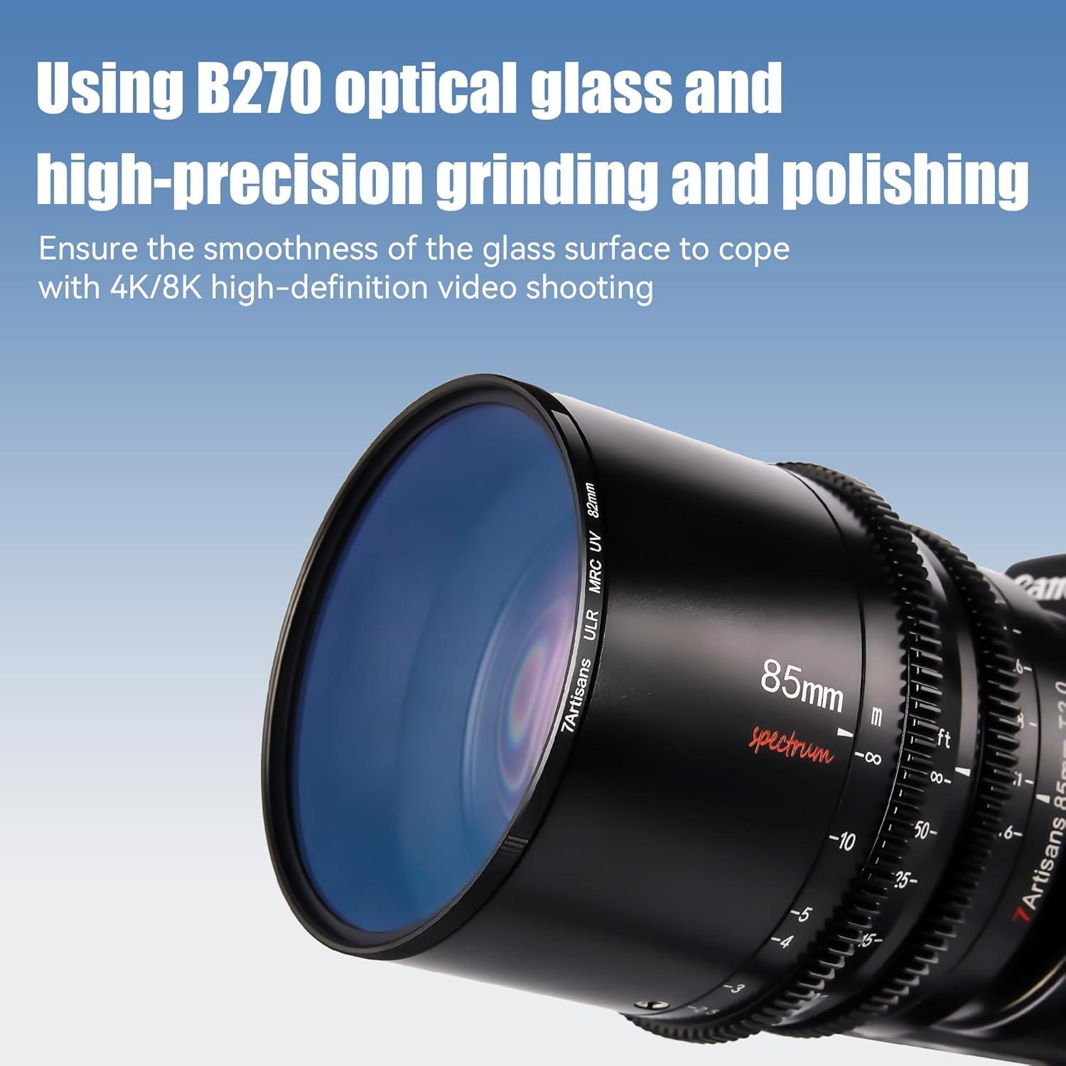 Filtro UV 7artisans ULR MRC 86mm, anti-reflejo y a prueba de agua