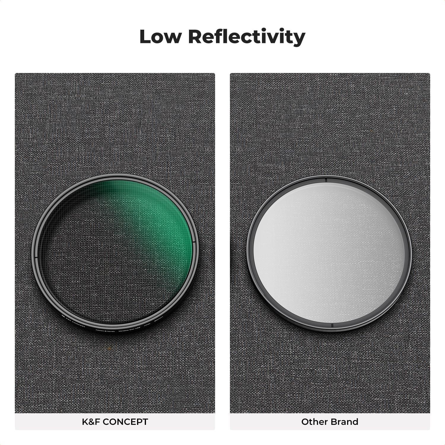 Filtro de Estrella Variable K&F Concept 58mm - Vidrio Óptico 18 Capas