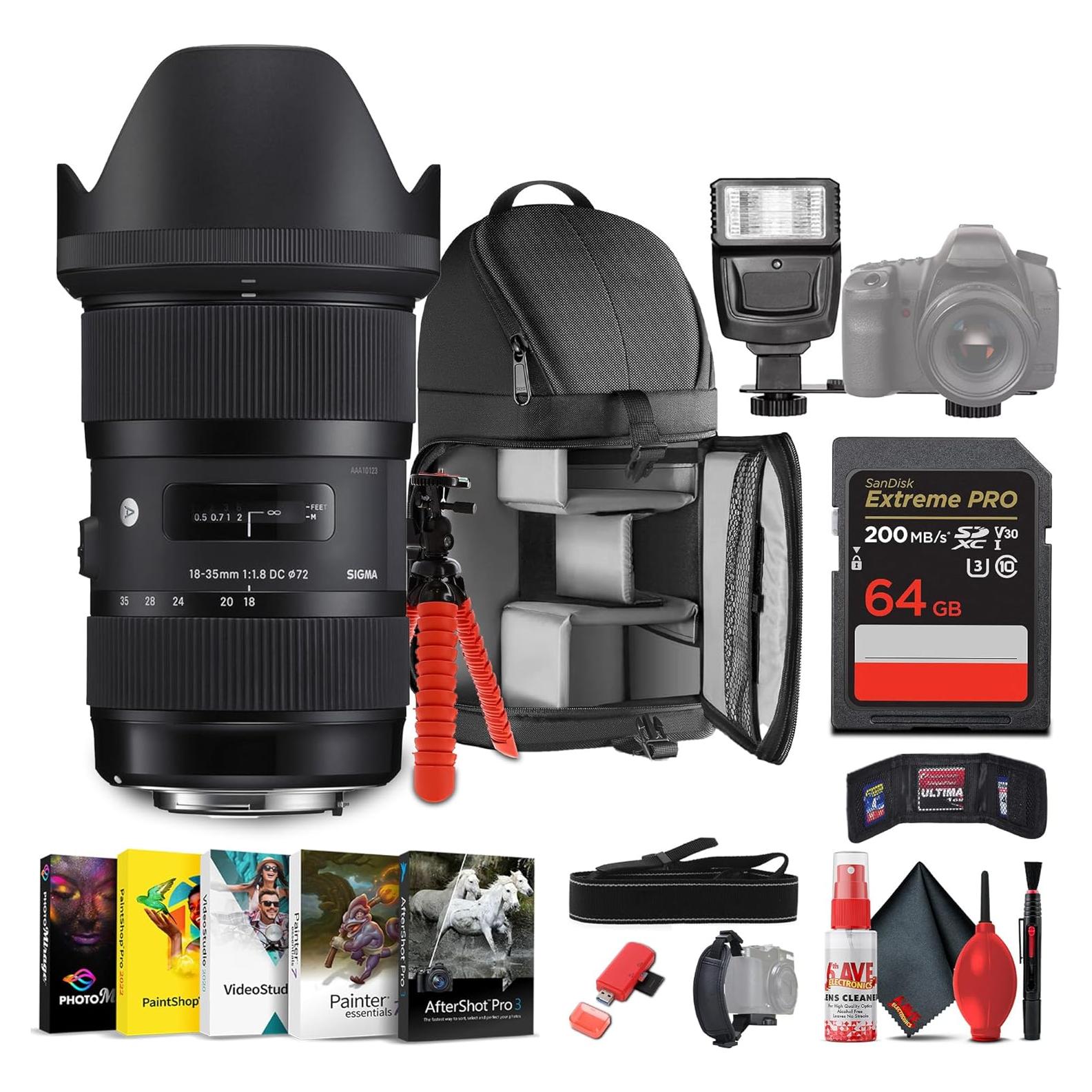 Lente Sigma 18-35mm f/1.8 DC HSM Art para Canon EF + Accesorios