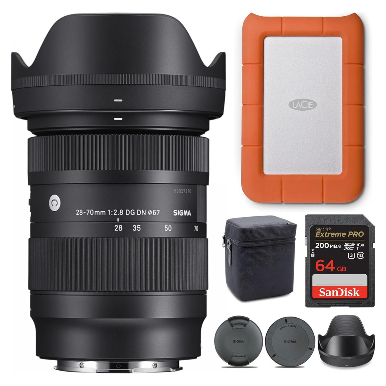 Lente Sigma 28-70mm f/2.8 DG DN para Sony E + Disco Duro 1TB + SD 64GB