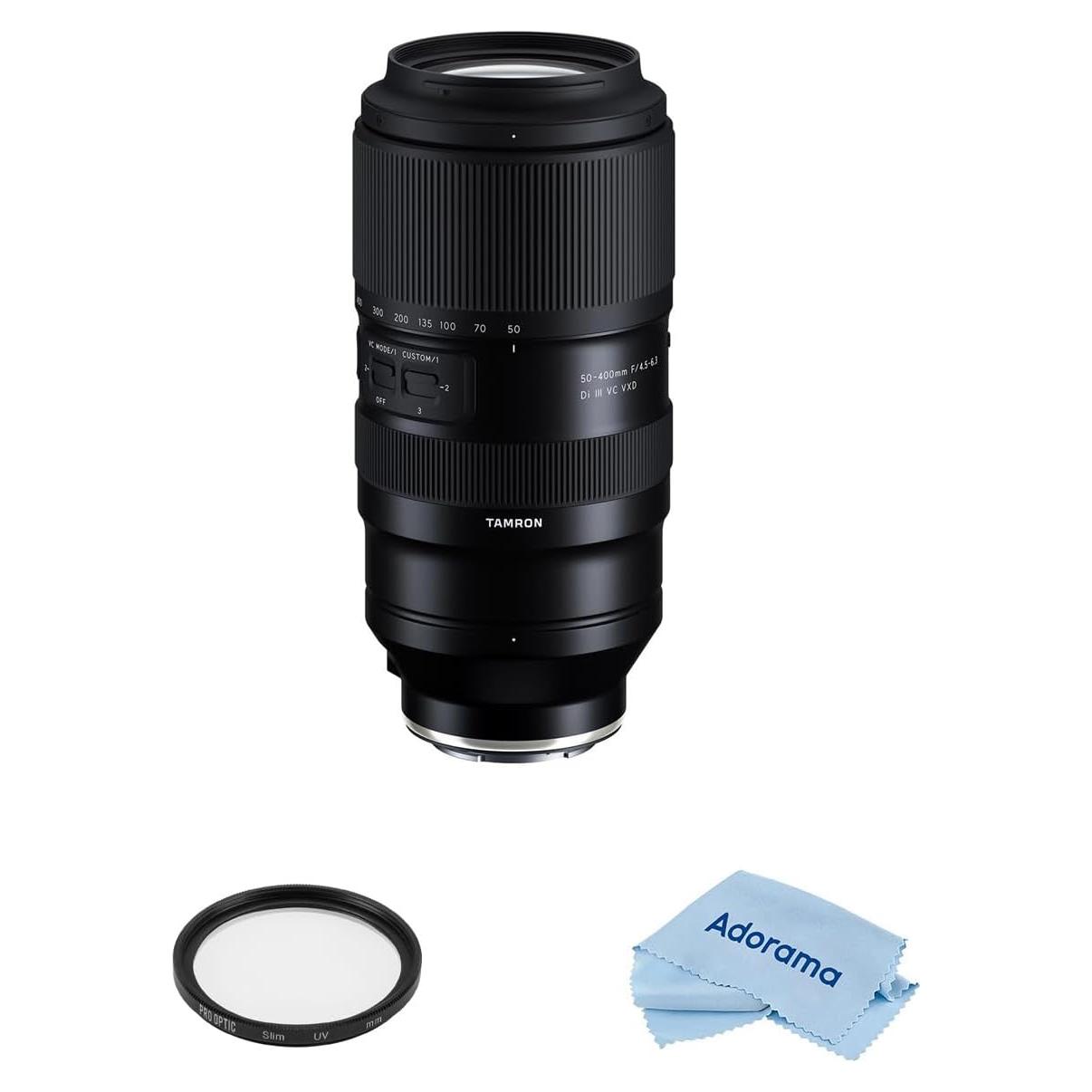 Lente Tamron 50-400mm f/4.5-6.3 Di III para Sony E con Filtro UV