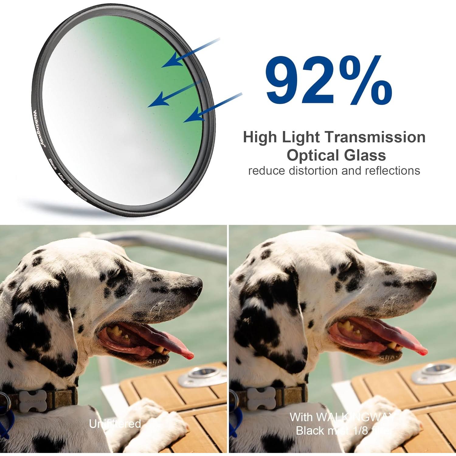 Filtro de Difusión WalkingWay 72mm 1/8 Pro Mist Cristal Óptico