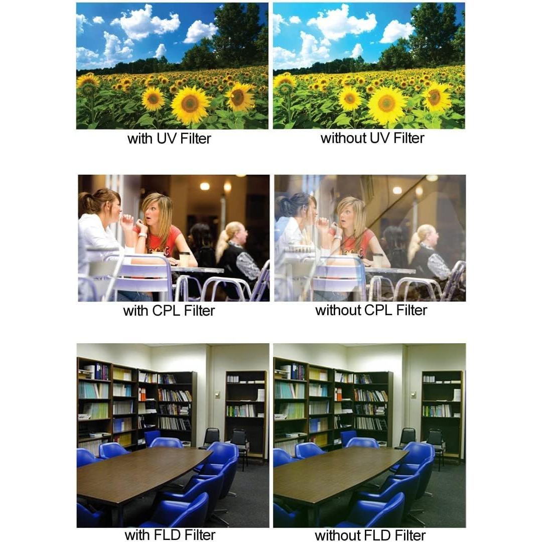 Kit de Filtros de Lente 52MM Acuvar UV CPL FLD + Estuche