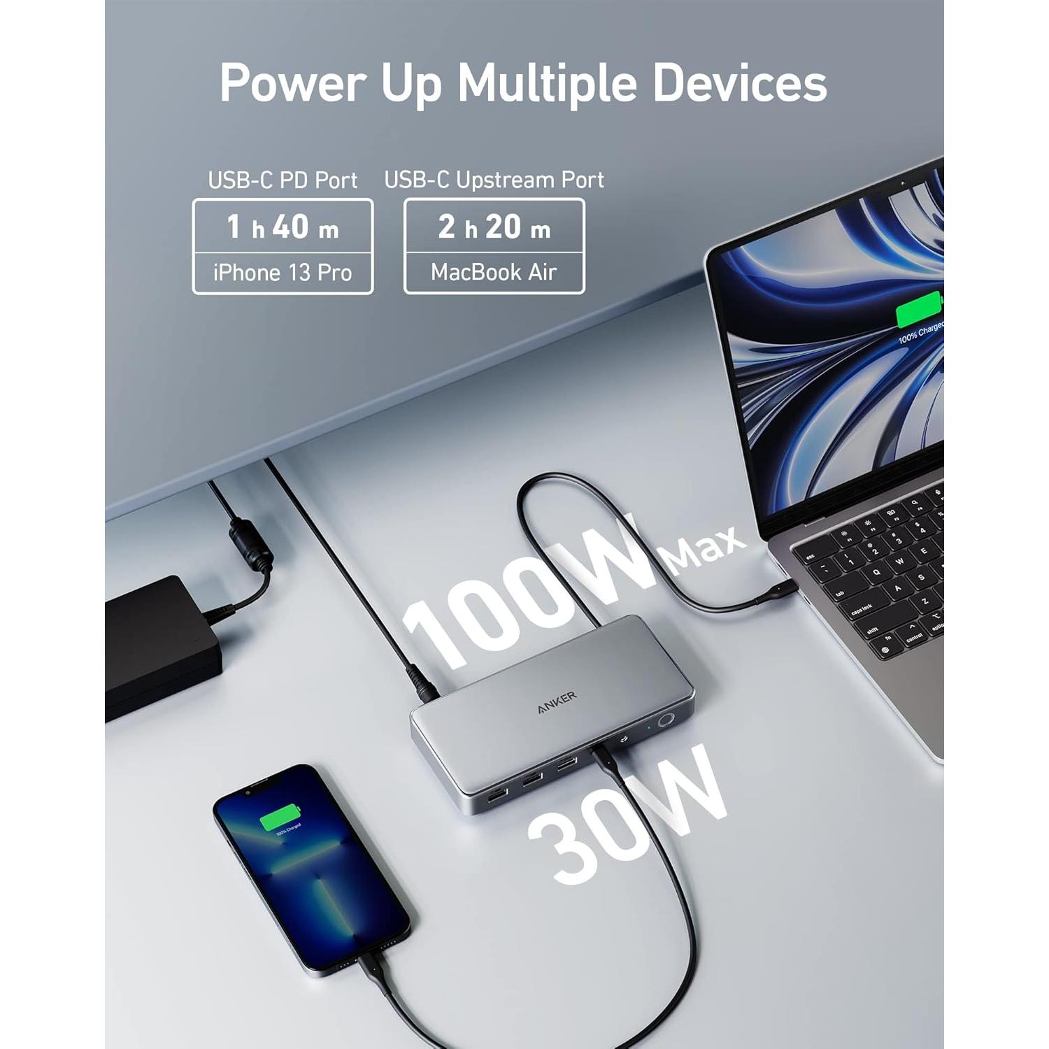 Estación de Acoplamiento USB-C Anker 10-en-1 con HDMI y DP