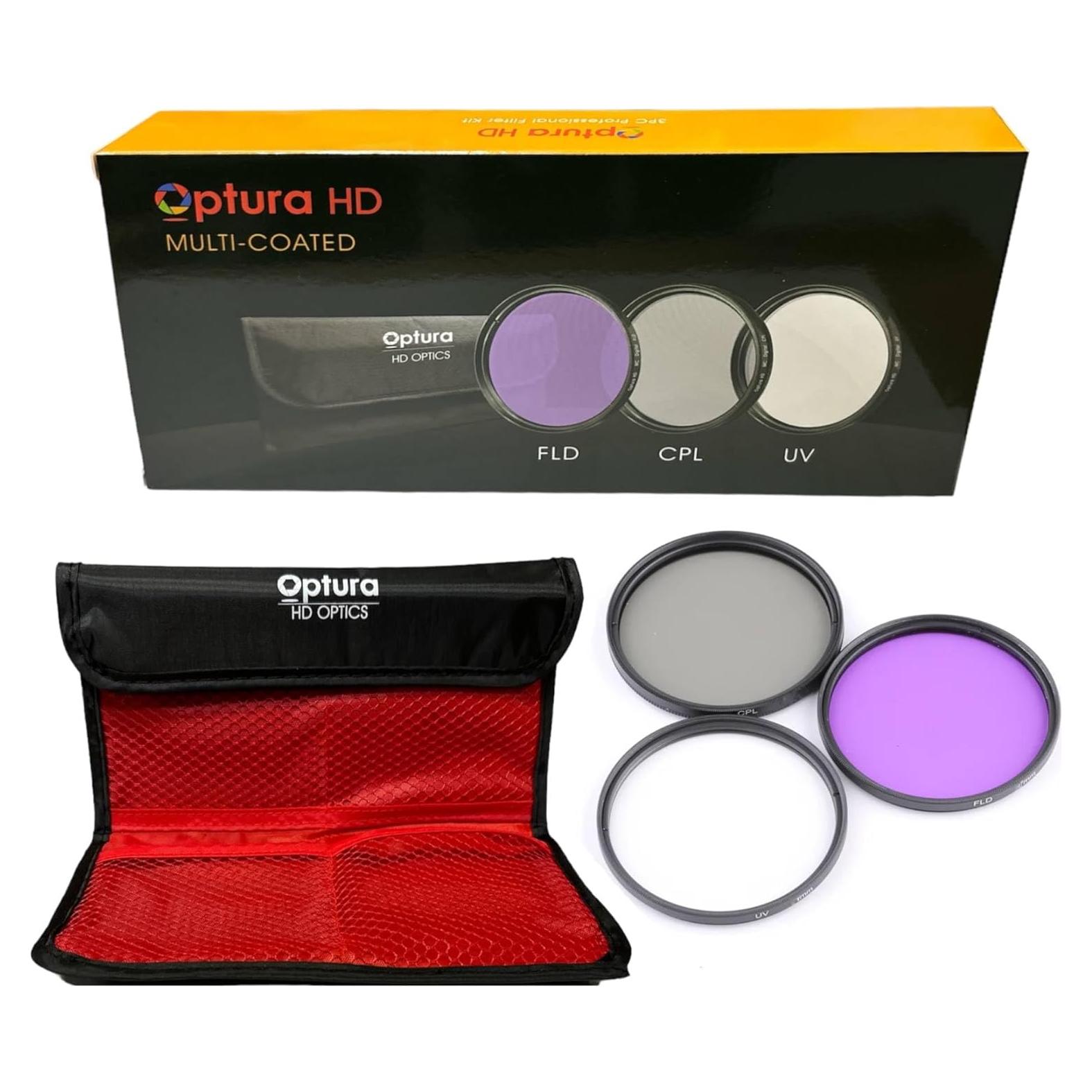 Kit de Filtros de Lente 52mm OPTURA HD UV CPL FLD para Zeiss