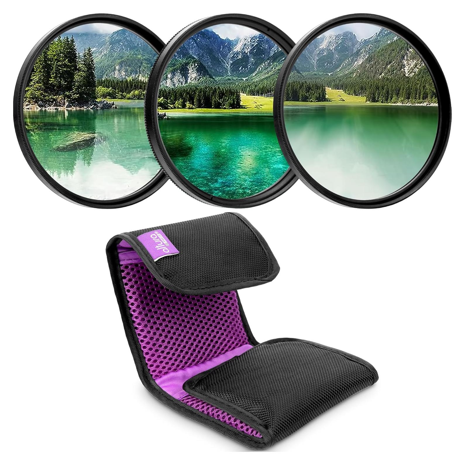 Kit de Filtros de Lente Altura Photo 49mm UV CPL ND + Estuche