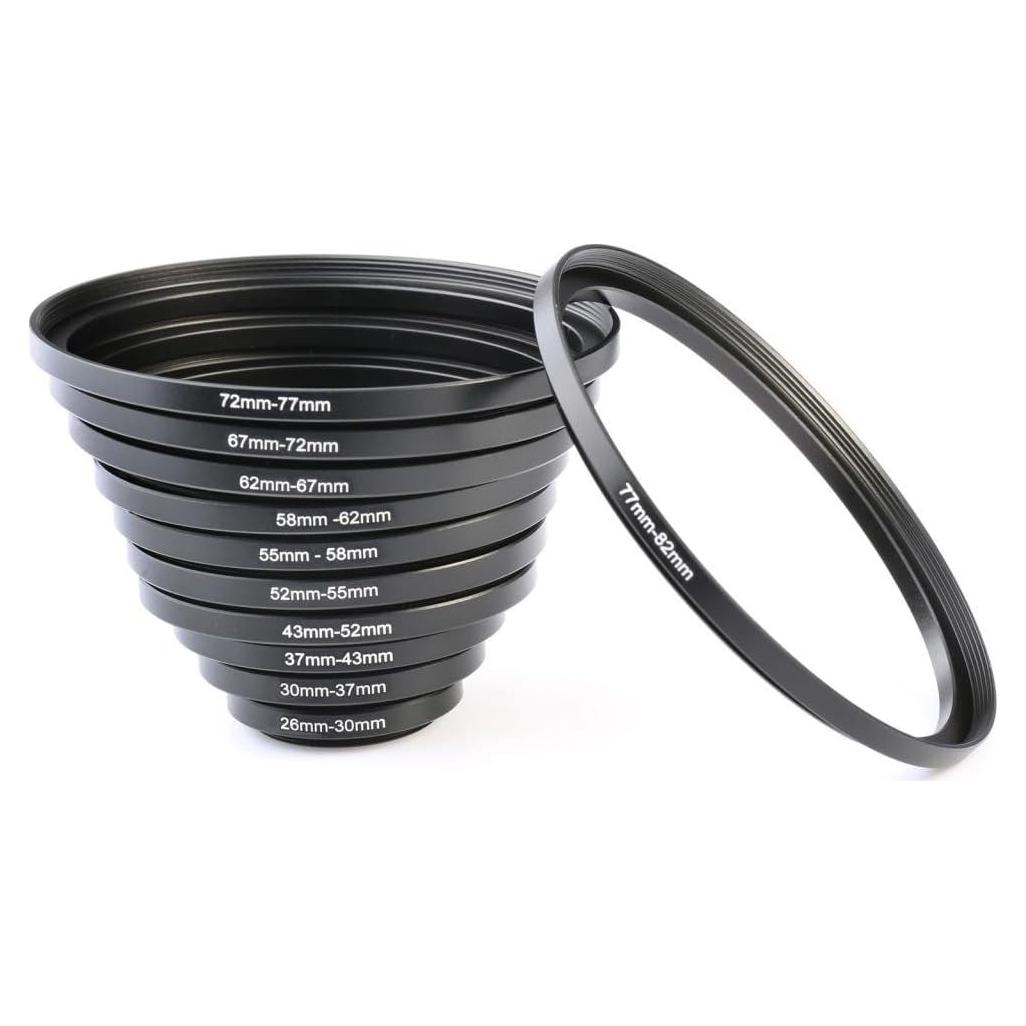 Juego de Anillos de Paso de Metal K&F Concept 11 Piezas 26-82mm