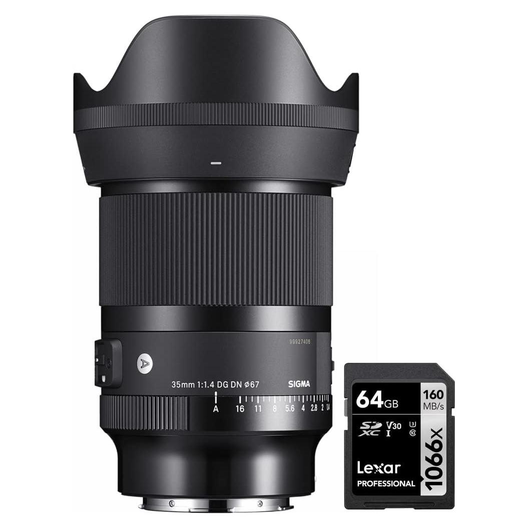 Lente Sigma 35mm F1.4 DG DN Art para Sony E-Mount + Tarjeta 64GB