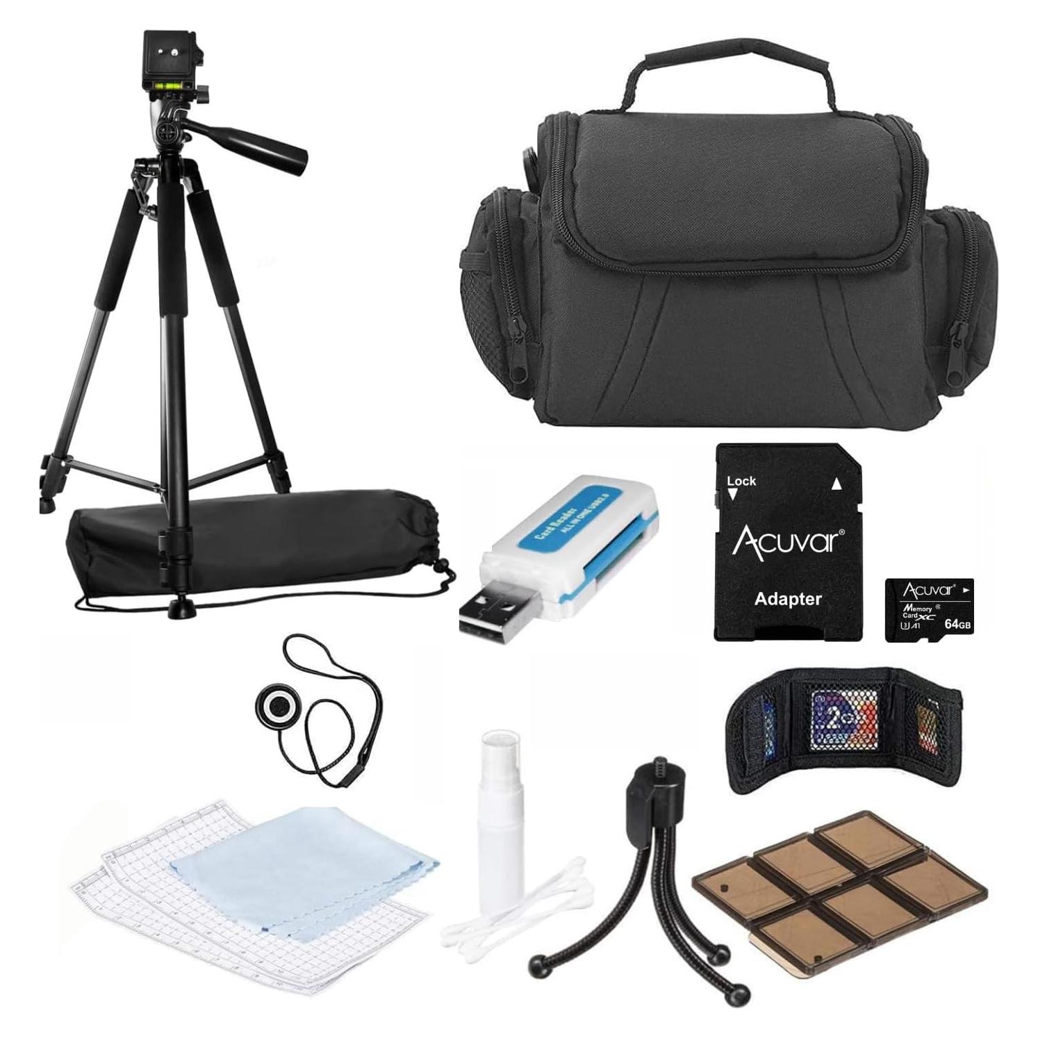 Kit de Accesorios para Cámara Acuvar 10 Piezas con Trípode 152 cm