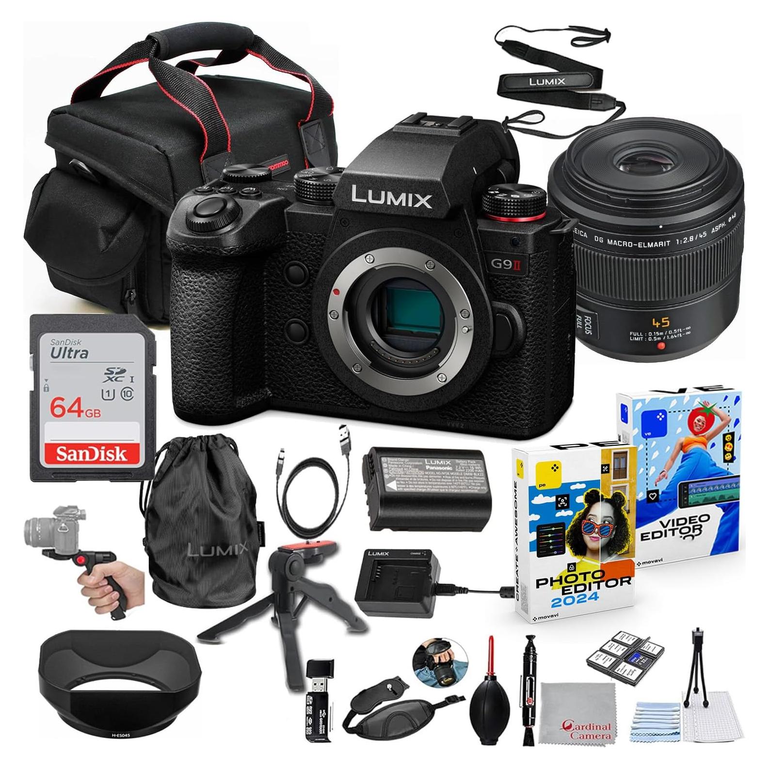 Cámara Sin Espejo Panasonic Lumix G9 II + Lente 45mm f/2.8 + Accesorios