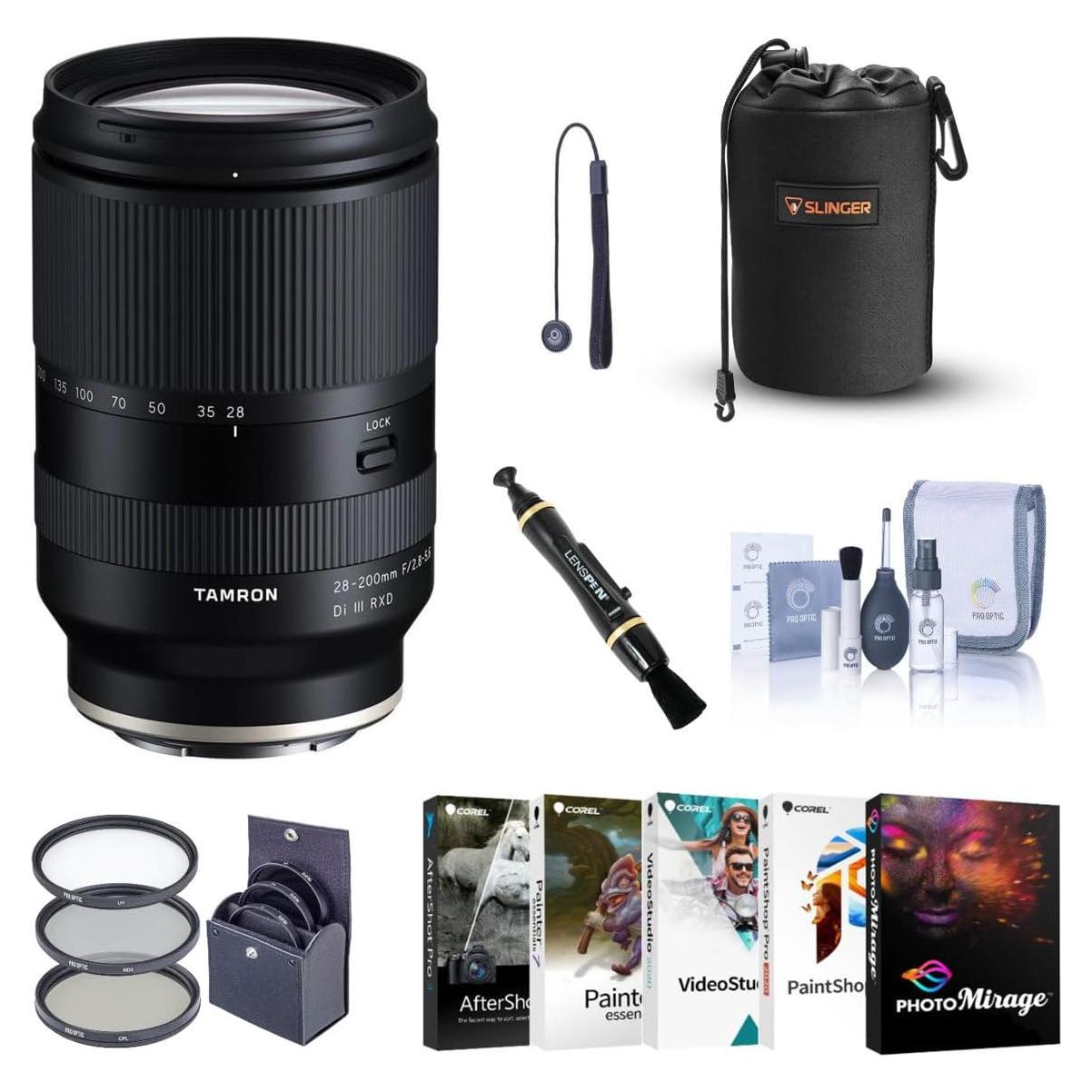 Lente Zoom Tamron 28-200mm f/2.8-5.6 para Sony E con Kit