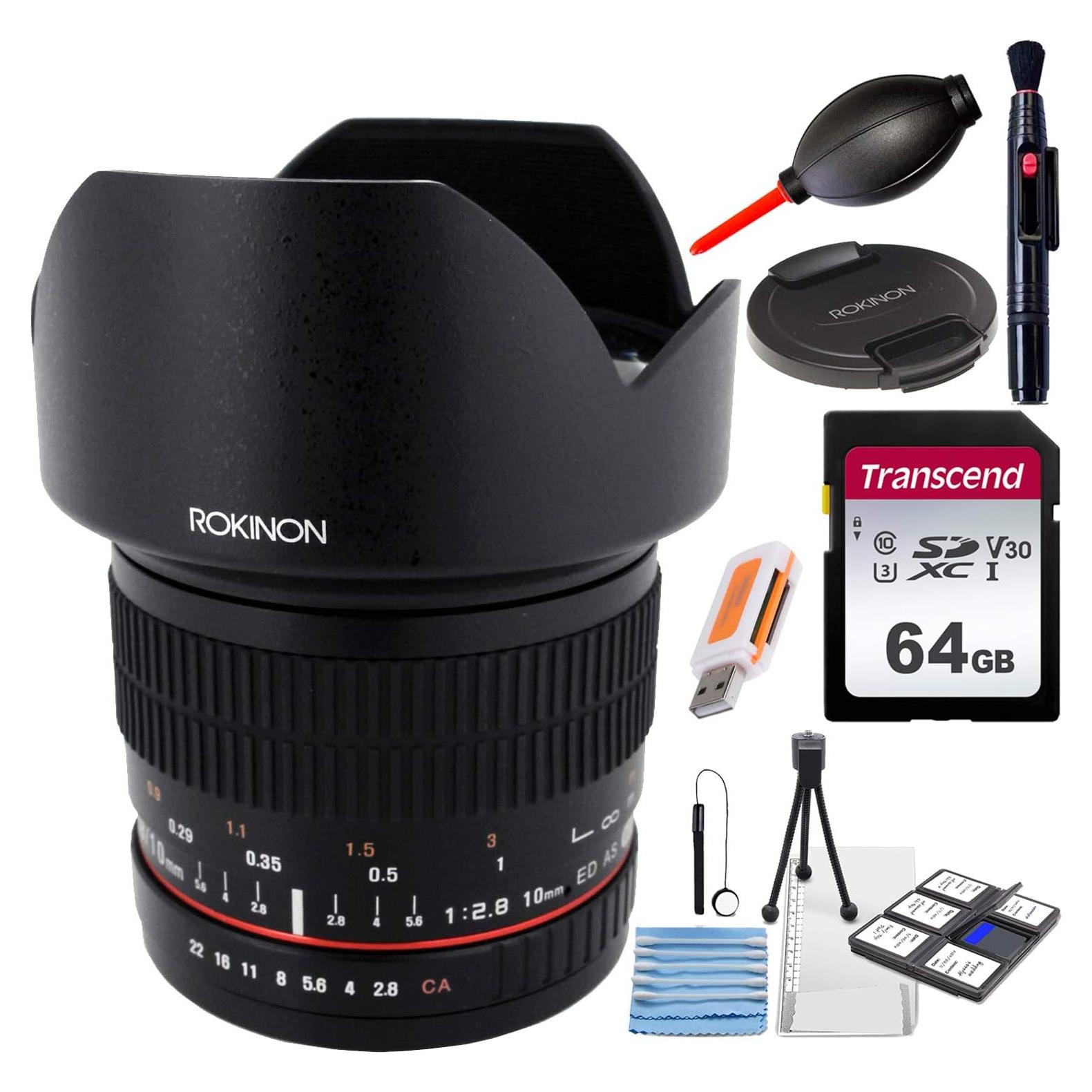 Lente Rokinon 10mm f/2.8 ED AS NCS CS para Fujifilm X + Accesorios