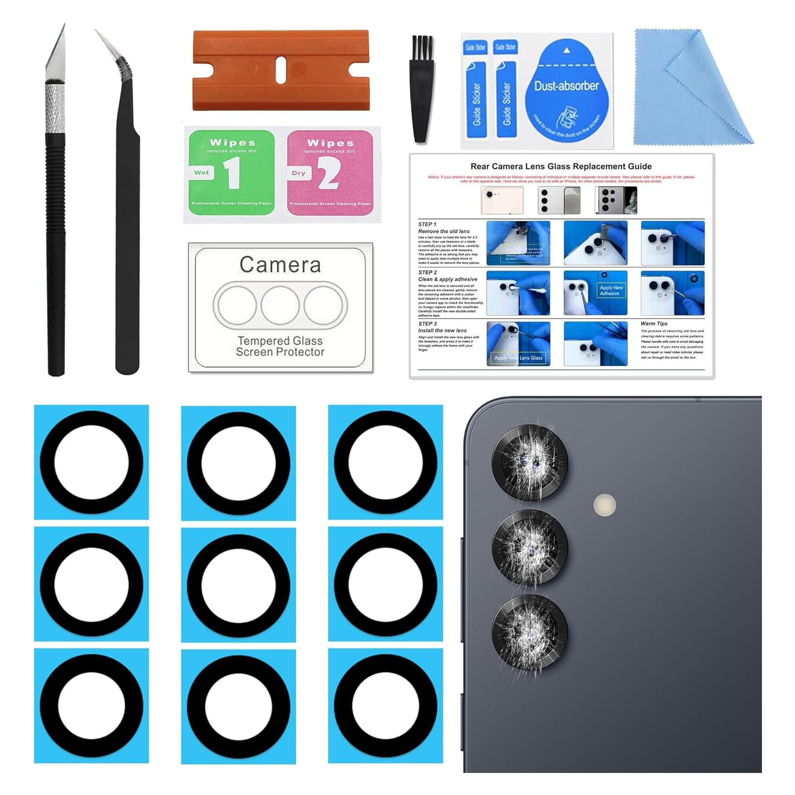 Reemplazo Cristal Lente Cámara Samsung Galaxy S25 Plus - 3 Piezas