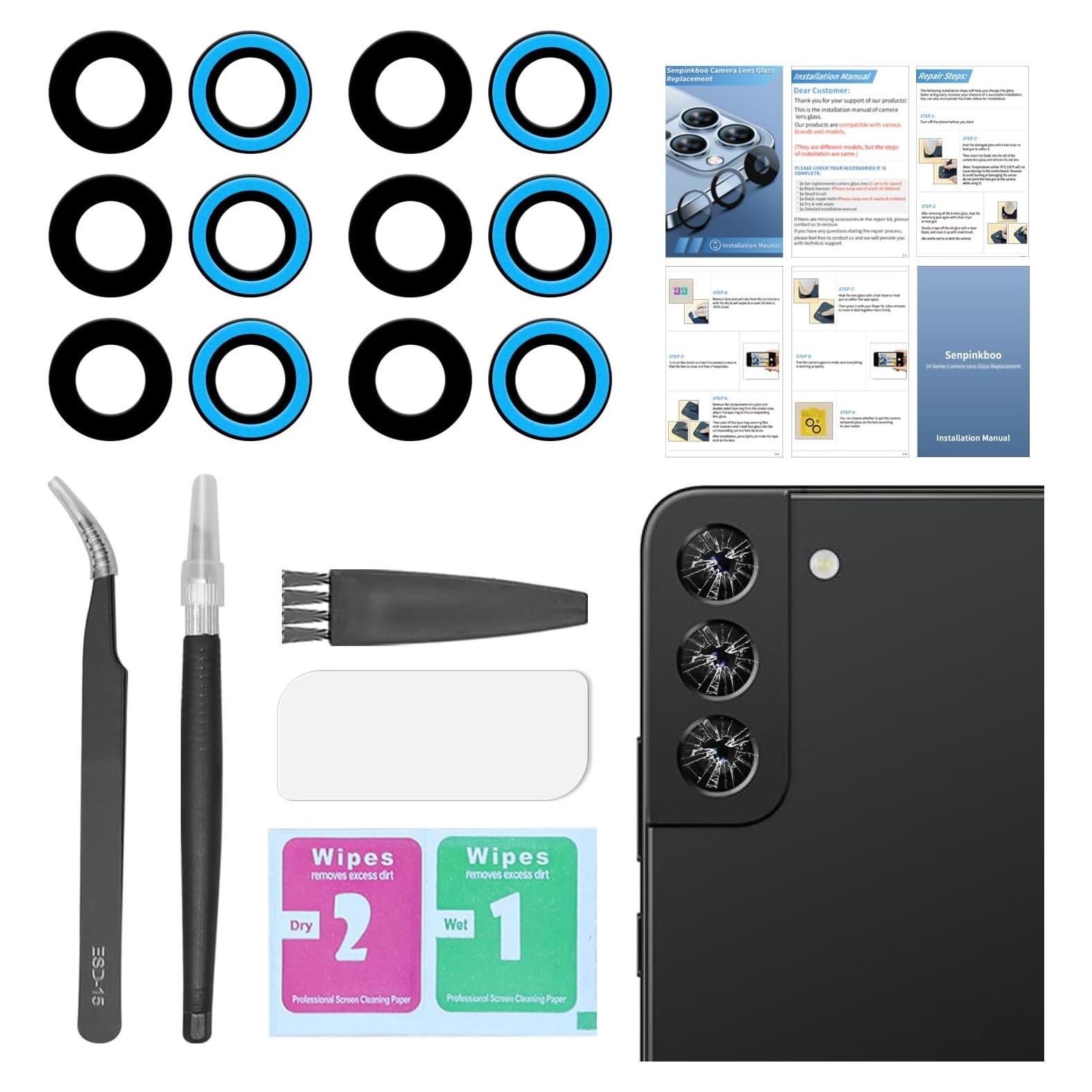 Kit de Reemplazo de Lentes de Cámara Samsung Galaxy S22/S22 Plus