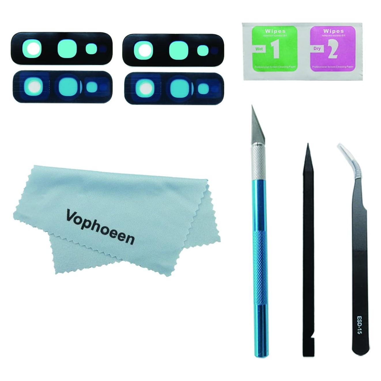 Reemplazo Lente de Cristal Cámara Samsung Galaxy S10e Negro 2pcs