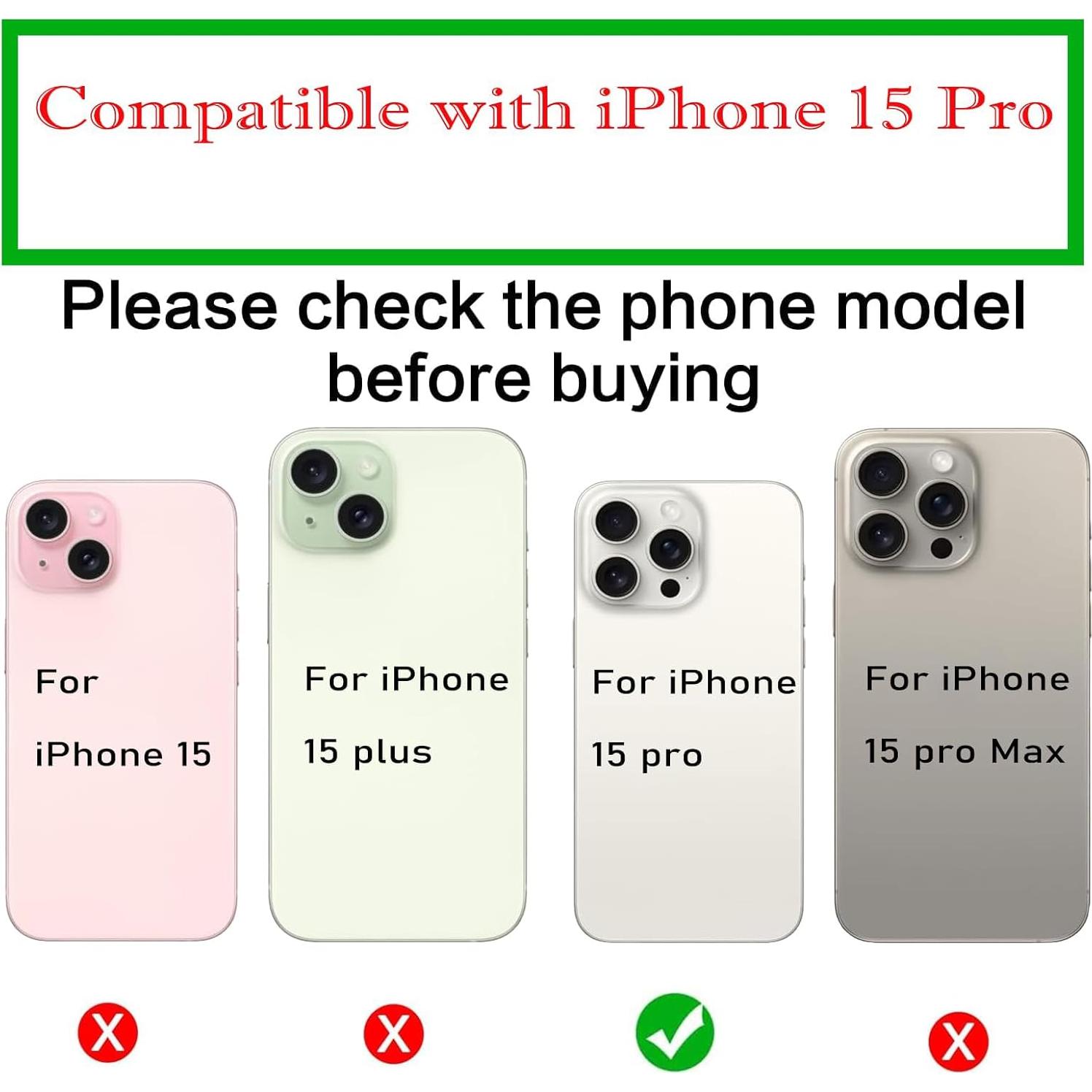 Juego de 3 Lentes de Reemplazo para Cámara iPhone 15 Pro