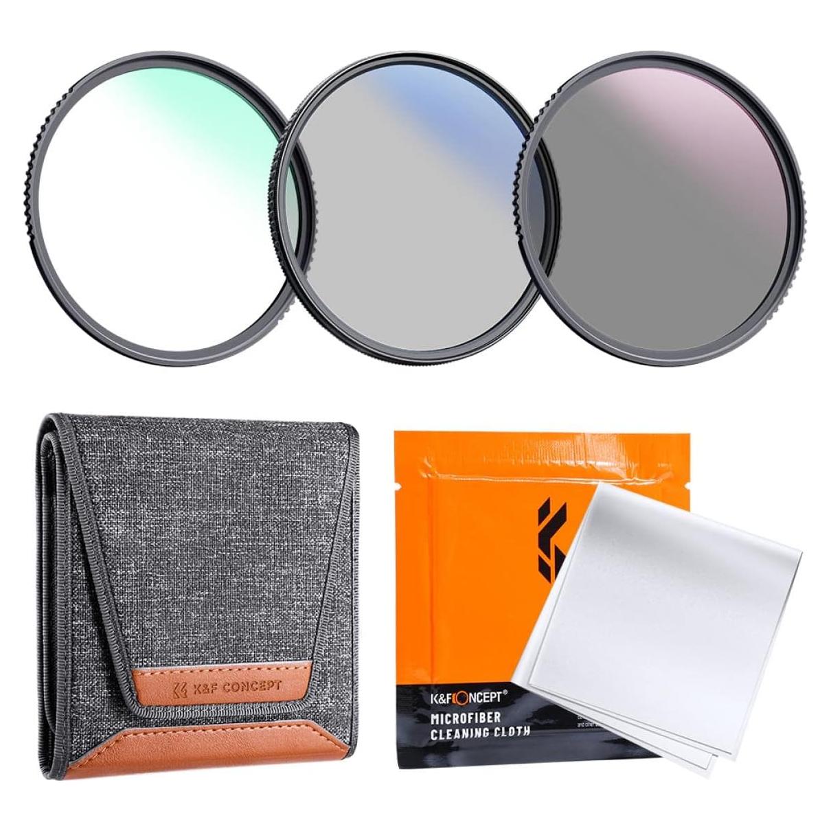 Kit de Filtros UV, CPL y ND4 K&F Concept 67mm - Óptico Profesional