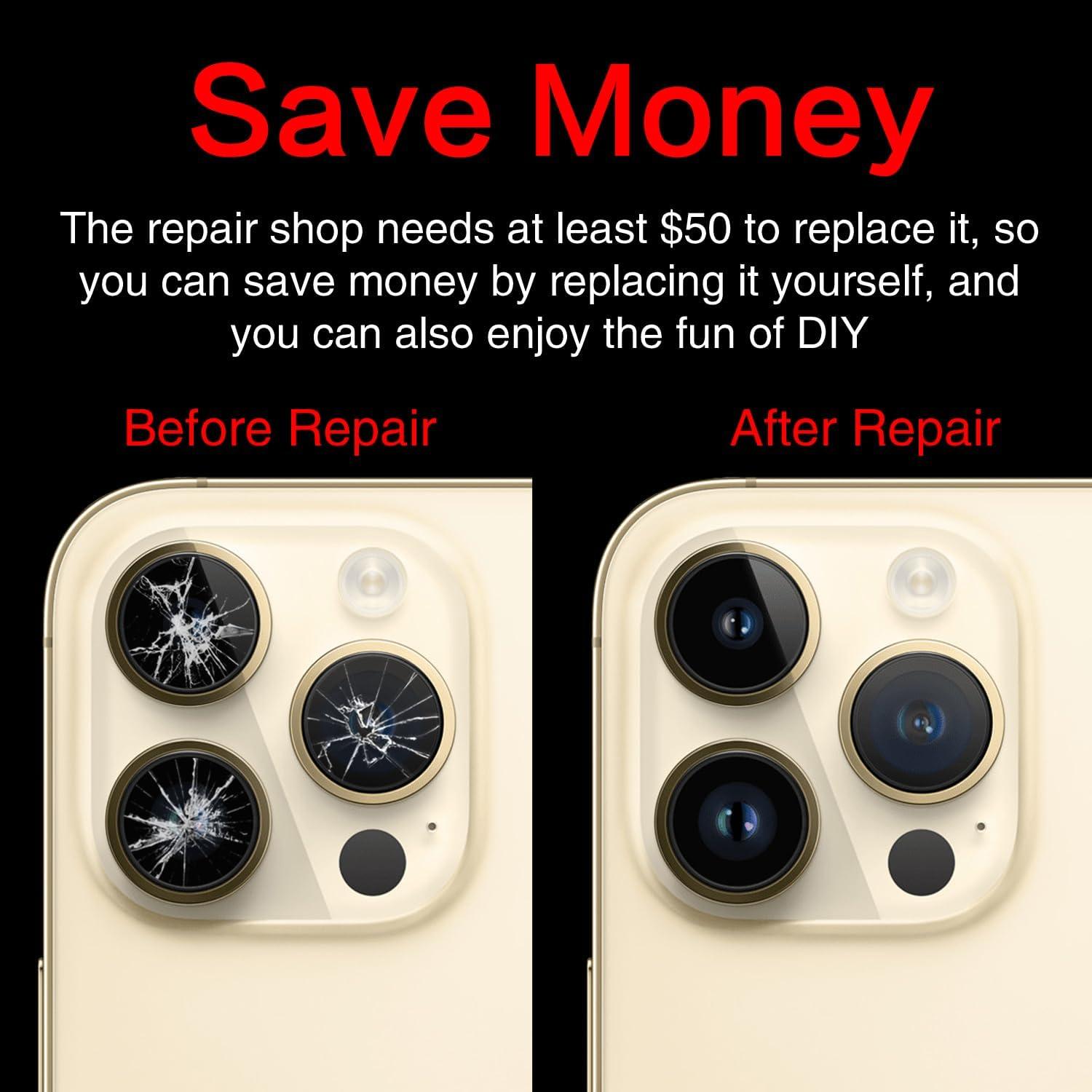 Reemplazo Cristal Lente Cámara ASDAWN para iPhone 14 Pro Max